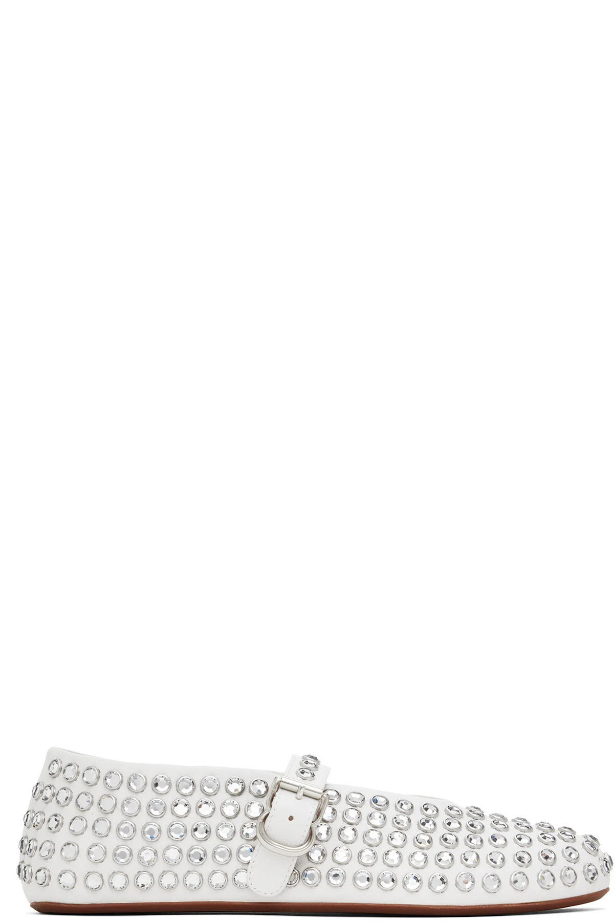White Strass Ballerina Flats