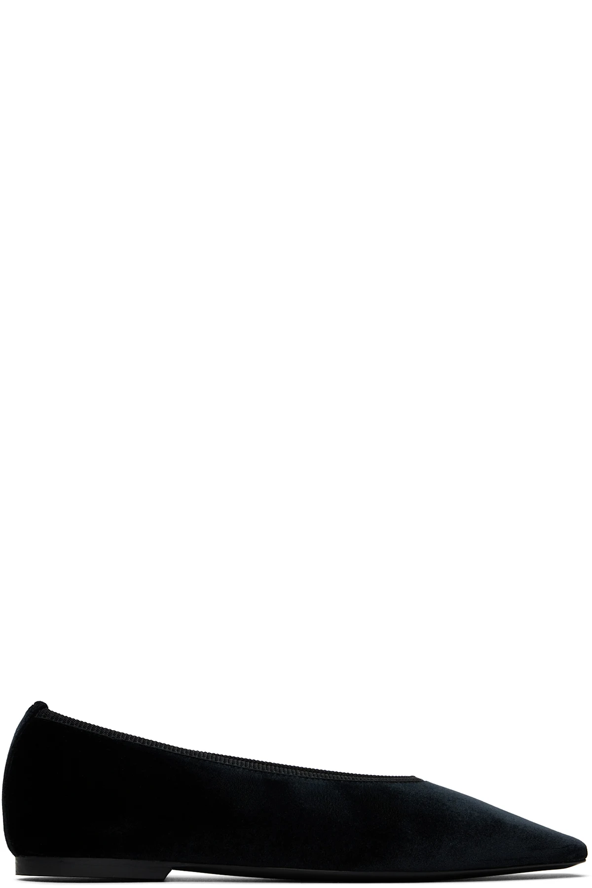 Black Minimalist Velvet Ballerina Flats