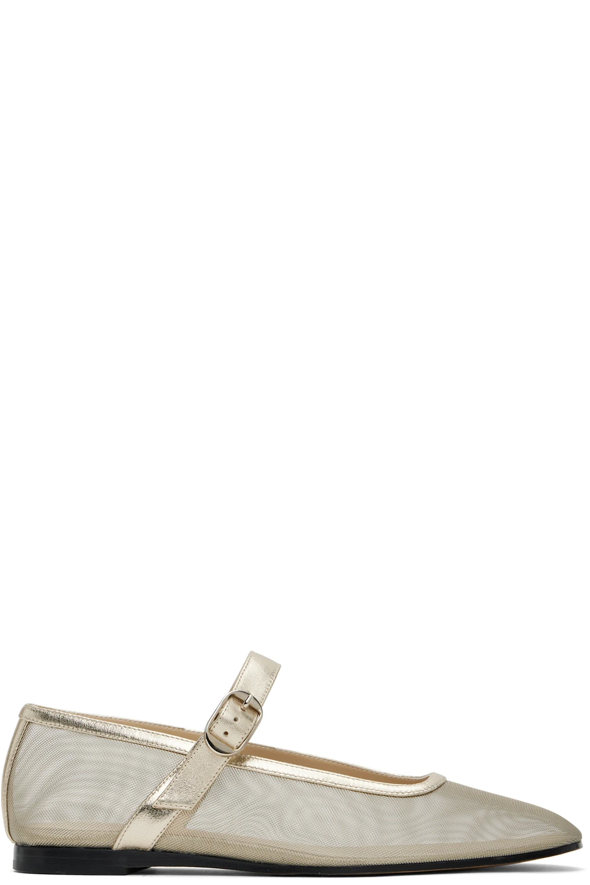 Gold Mary Jane Ballerina Flats