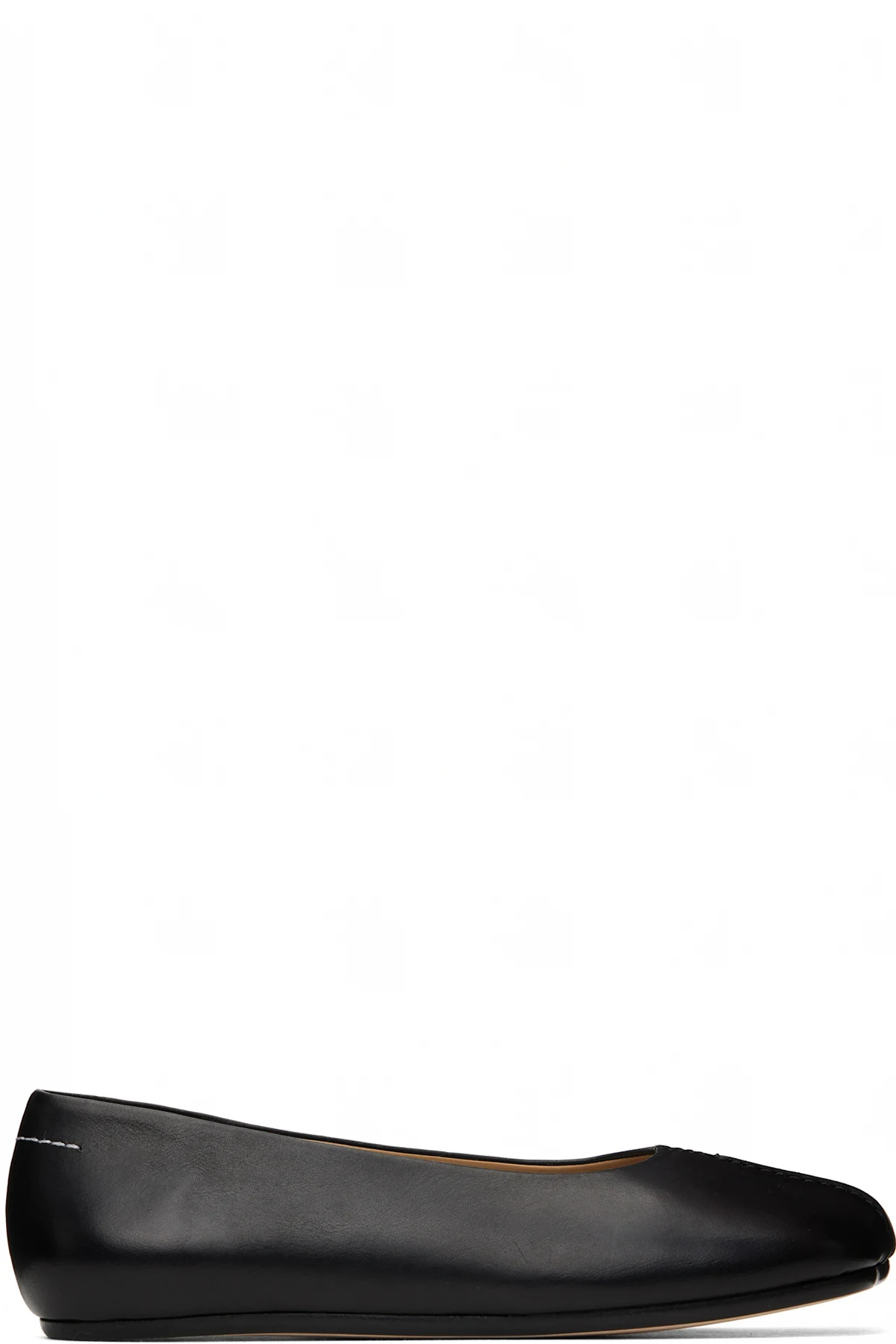 Black Leather Anatomic Ballerina Flats