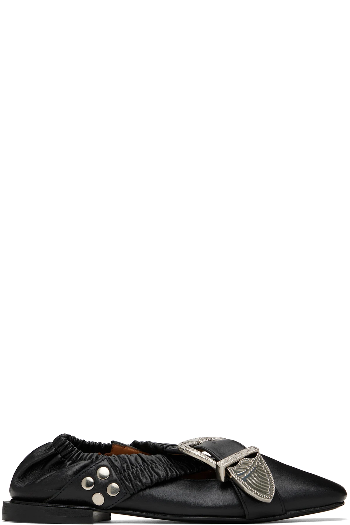 Black Cross Strap Ballerina Flats