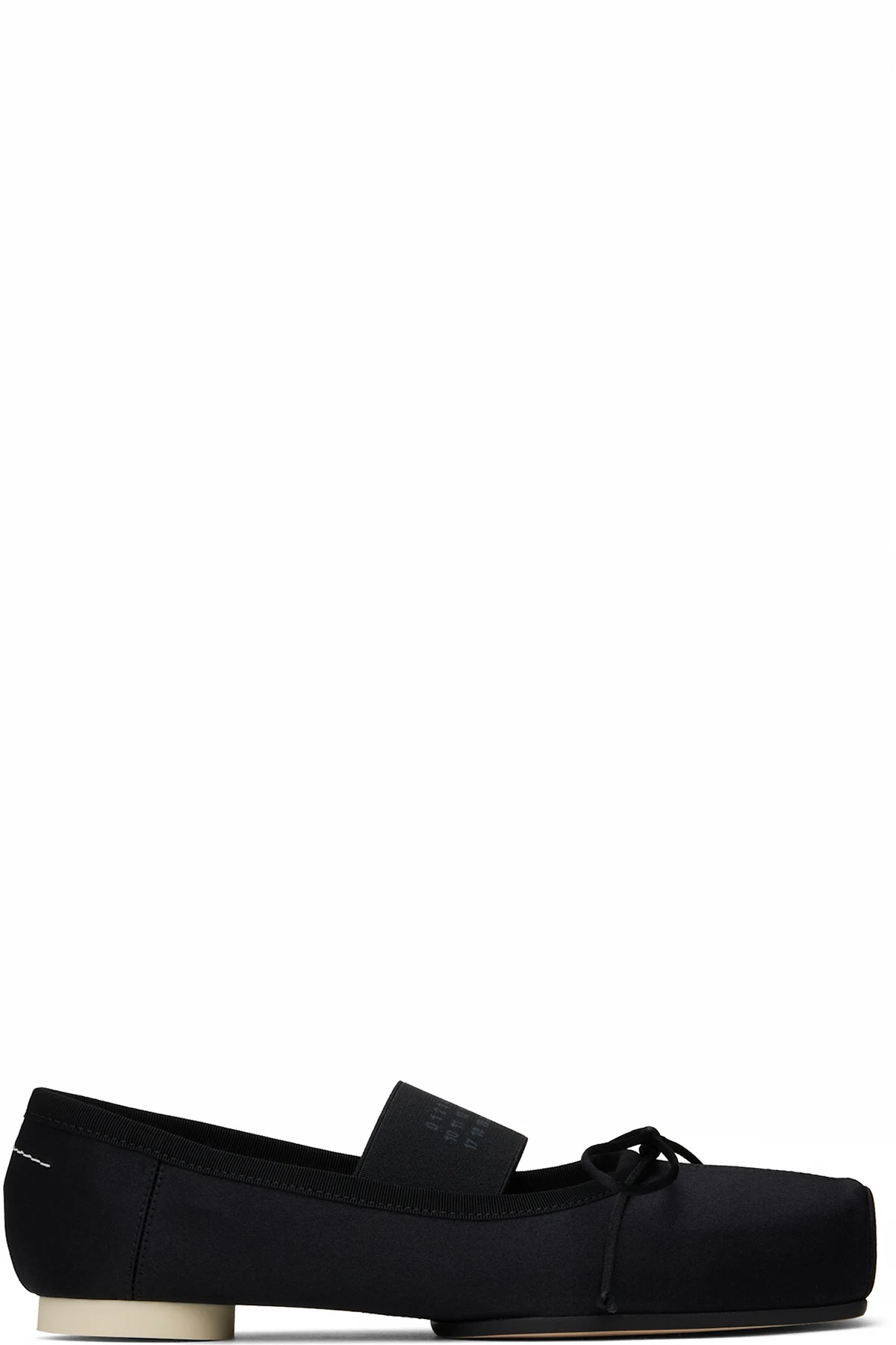 Black Satin Pointe Logo Ballerina Flats