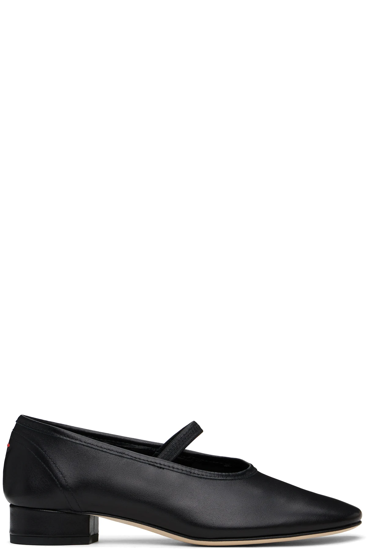 Black Pippa Leather Ballerina Flats