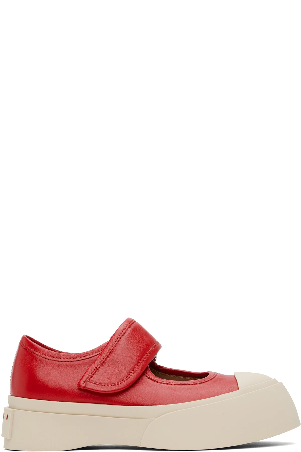 Red Leather Mary Jane Sneakers