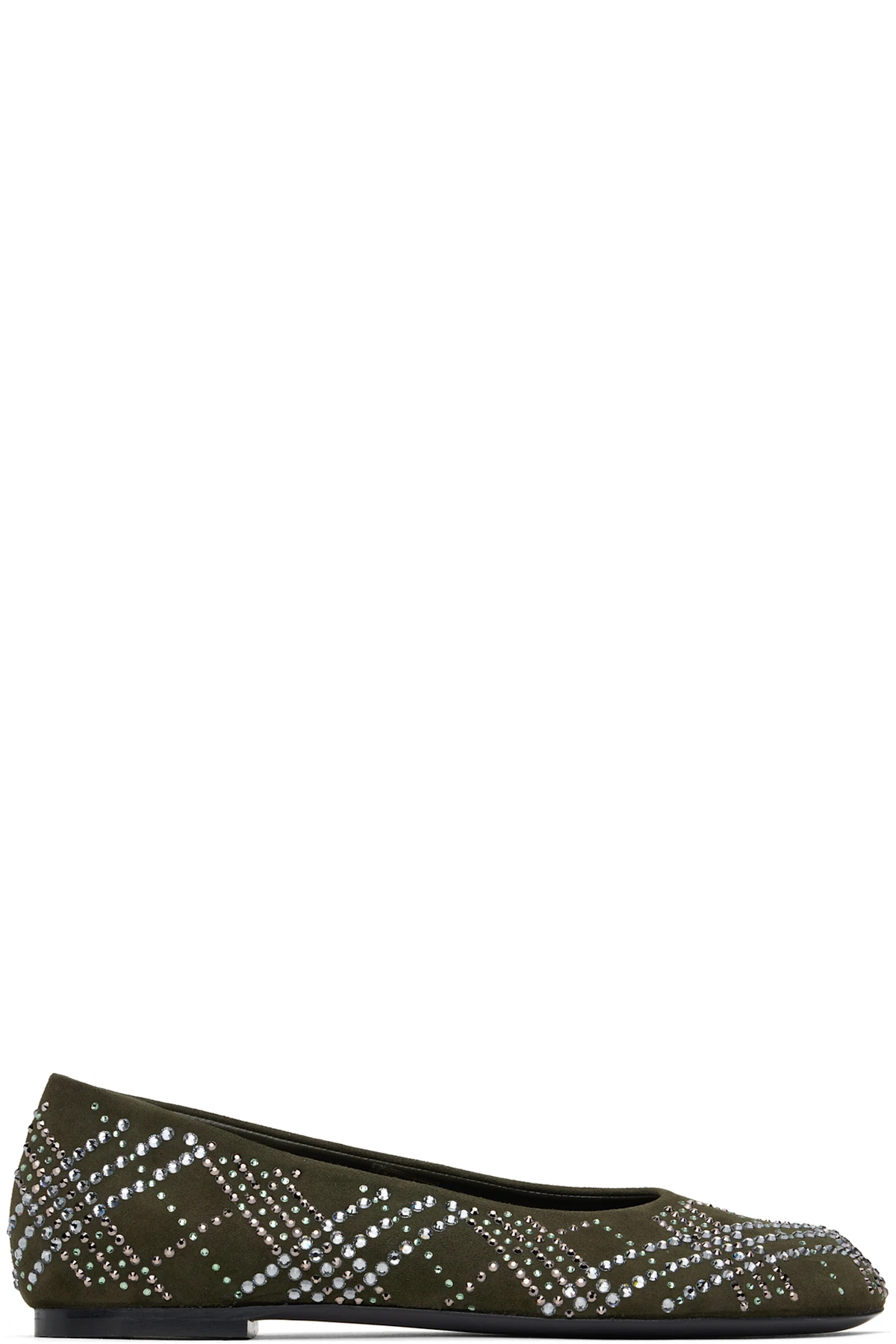 Khaki Leather Baby Ballerina Flats