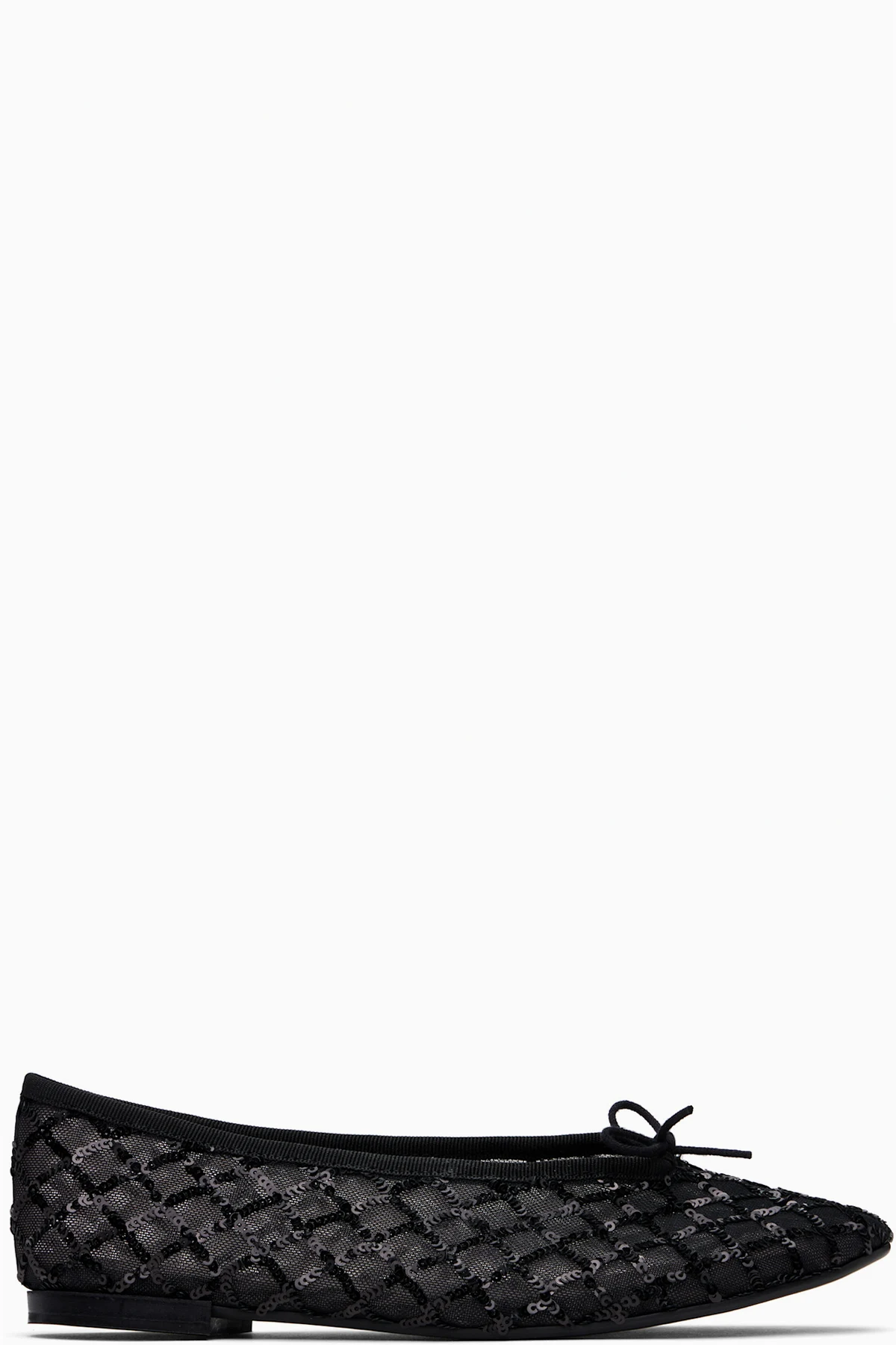 Black Lilouh Rubber Sole Ballerina Flats