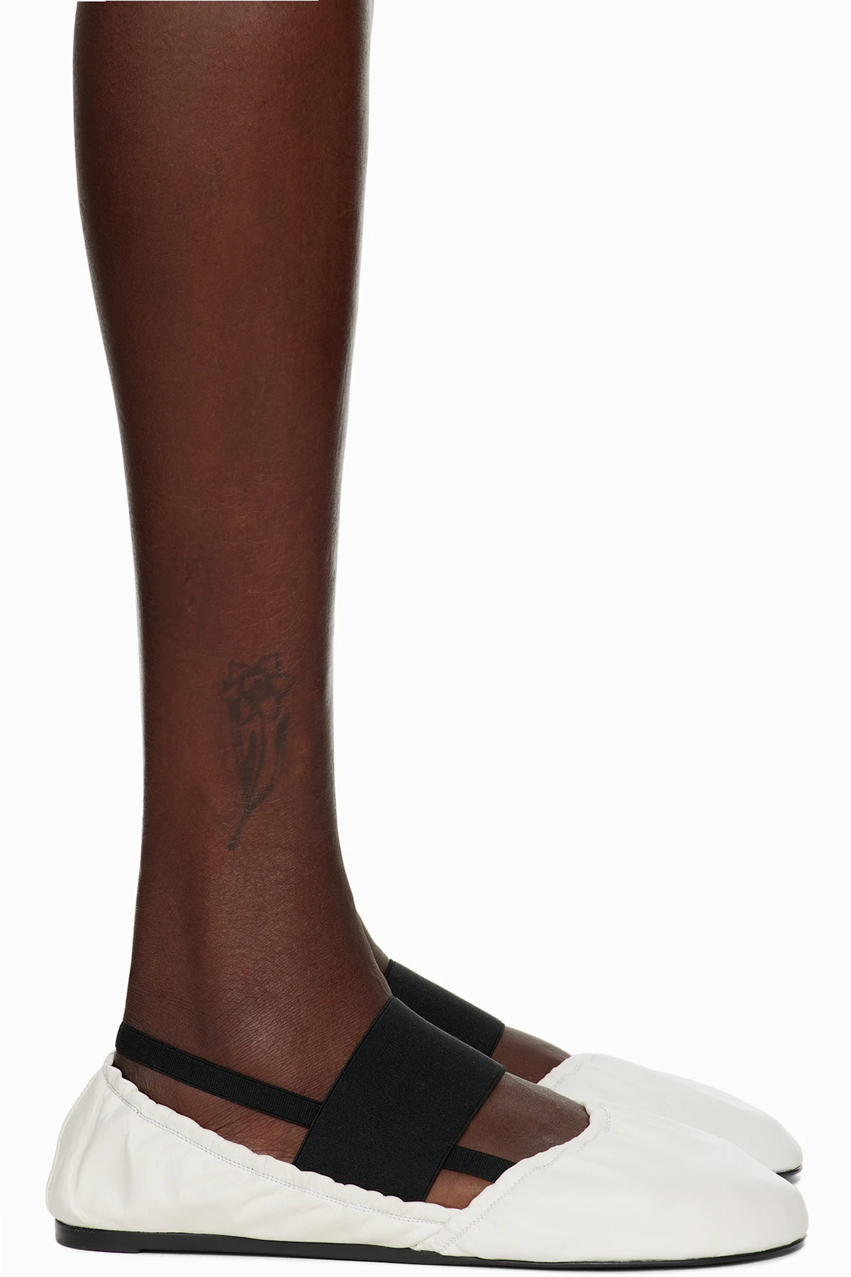 White Merce Ballerina Flats