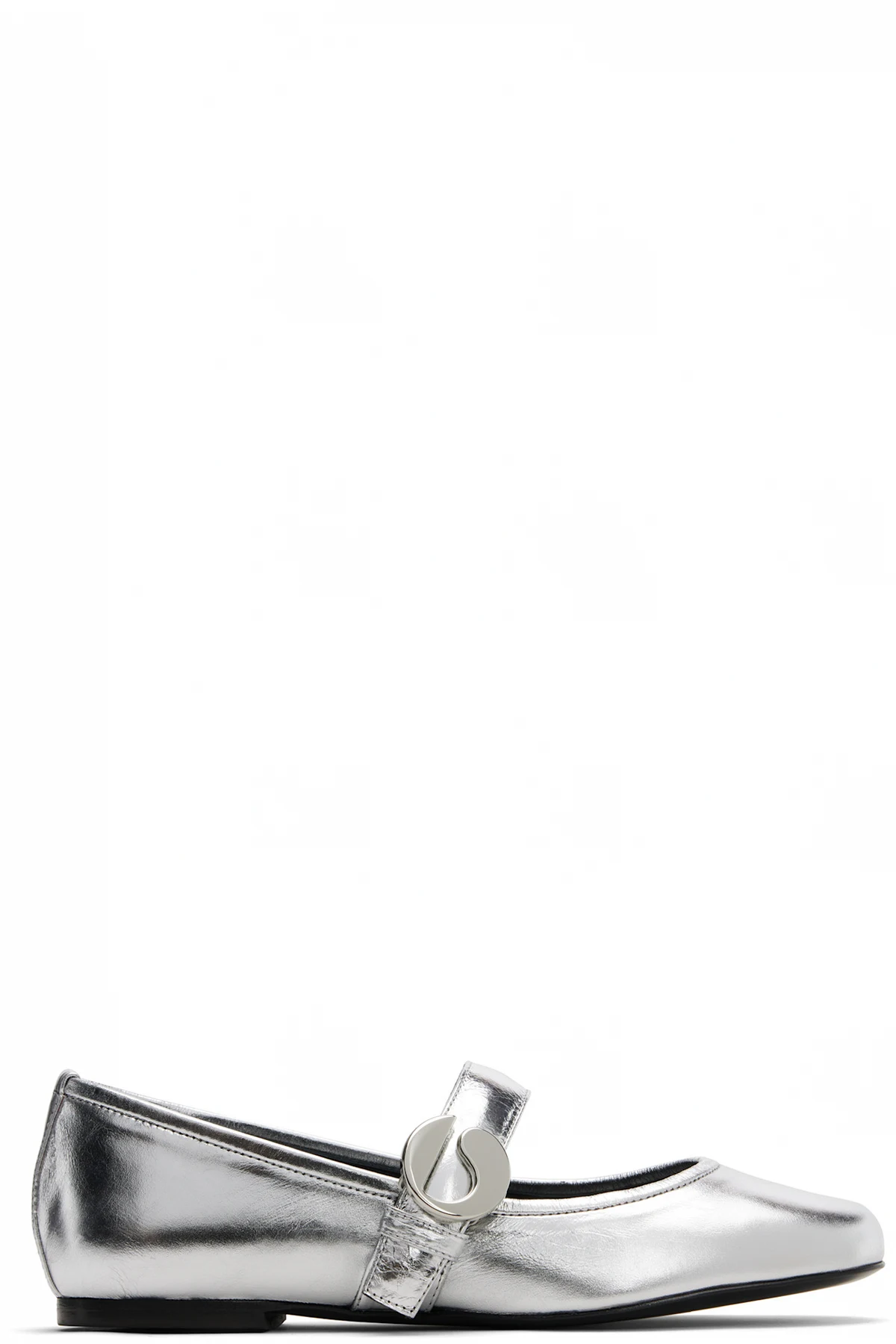 Silver Belt Ballerina Flats