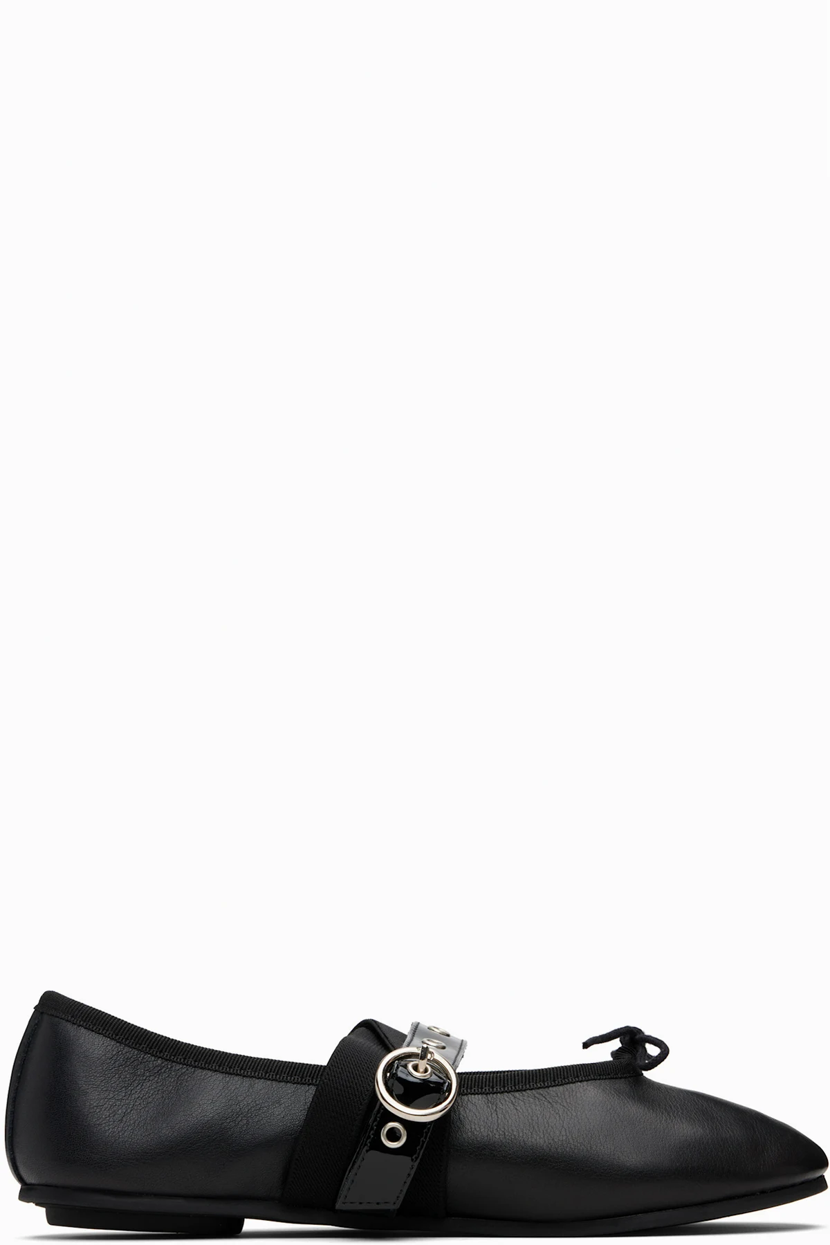 Black Twist Mary Jane Ballerina Flats