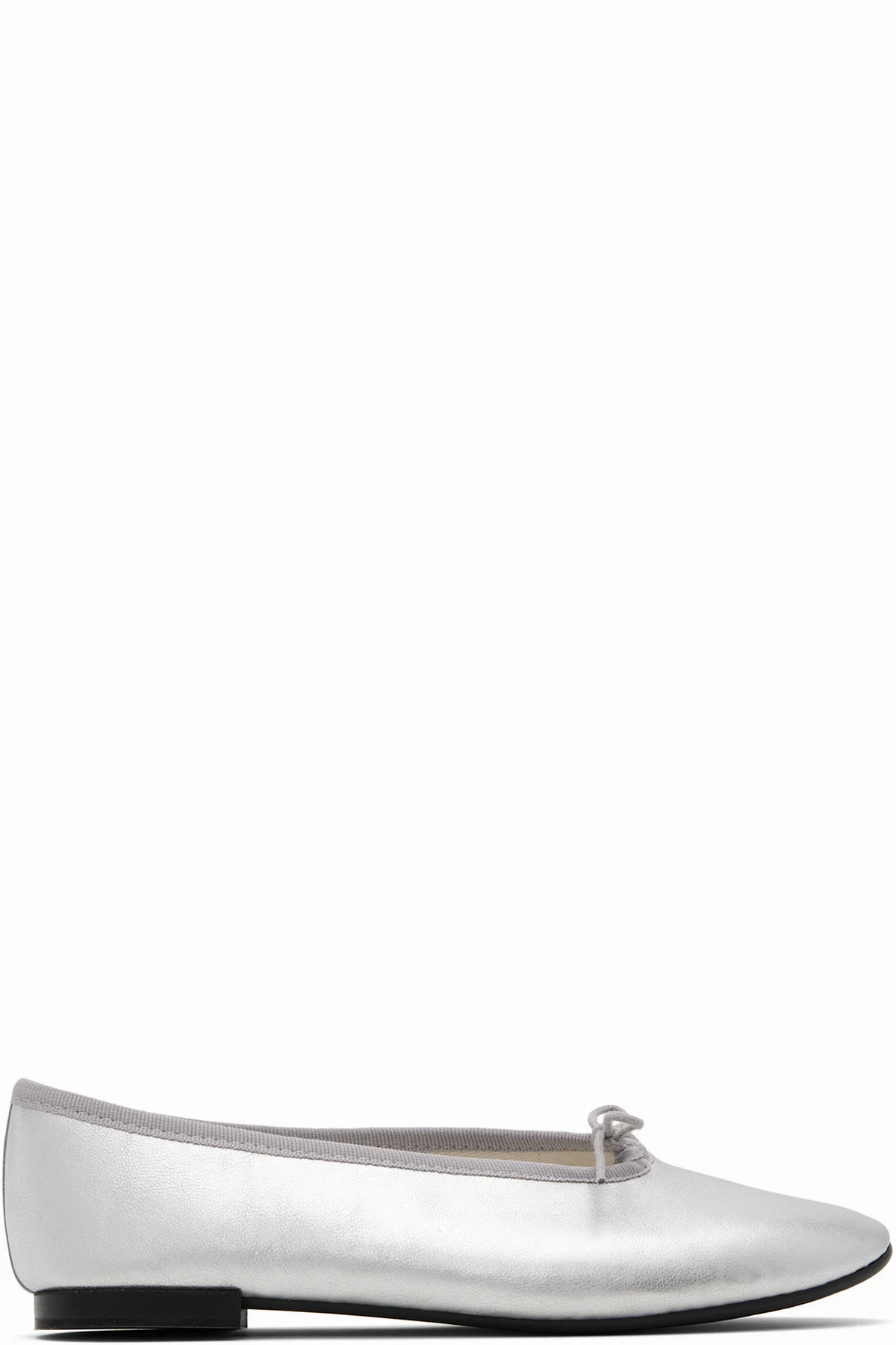 Silver Lilouh Almond Toe Ballerina Flats