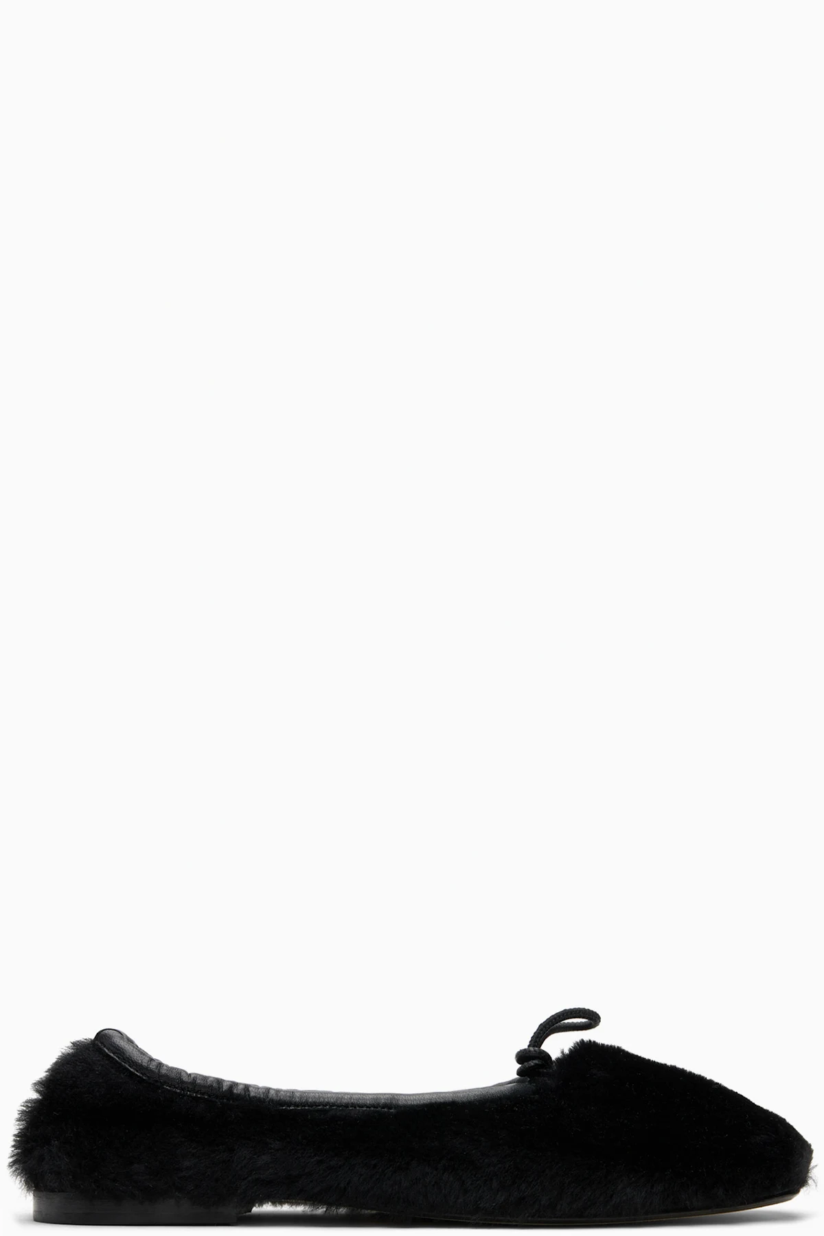 Black Puntera Shearling Ballerina Flats
