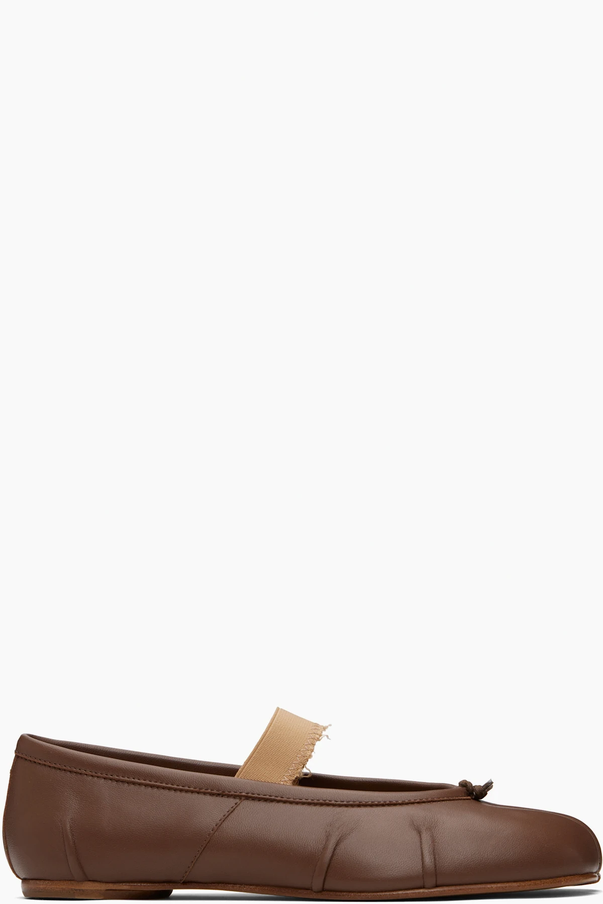 Brown Tabi Elastic Band Ballerina Flats