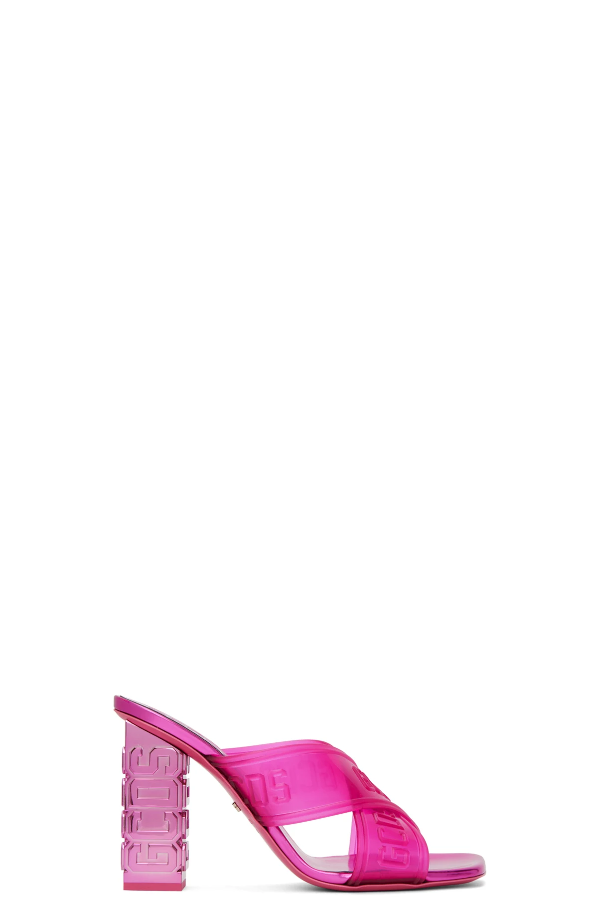 Pink Transpallic Criss-Cross Heeled Sandals