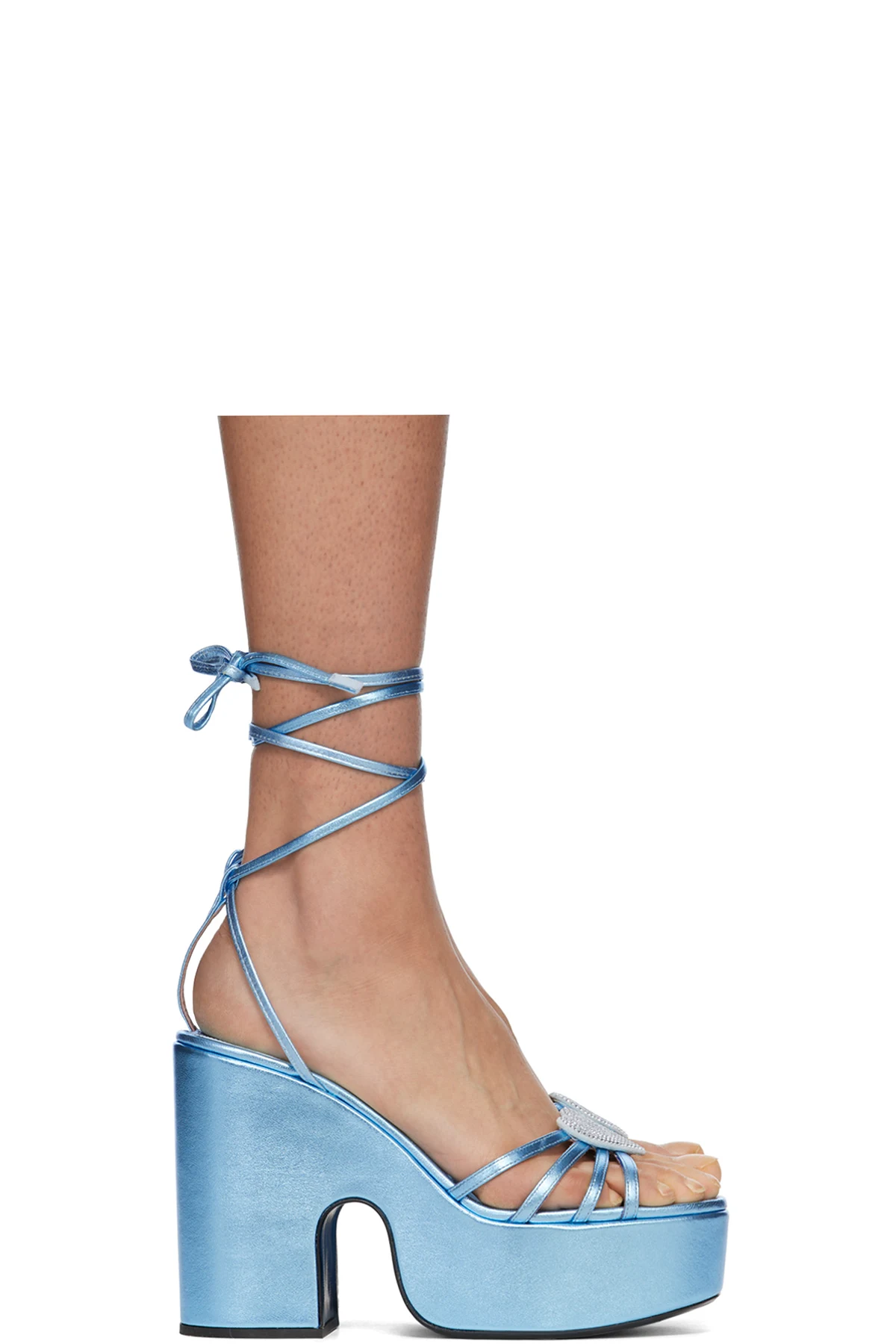 Blue Bianca Heart Platform Sandals