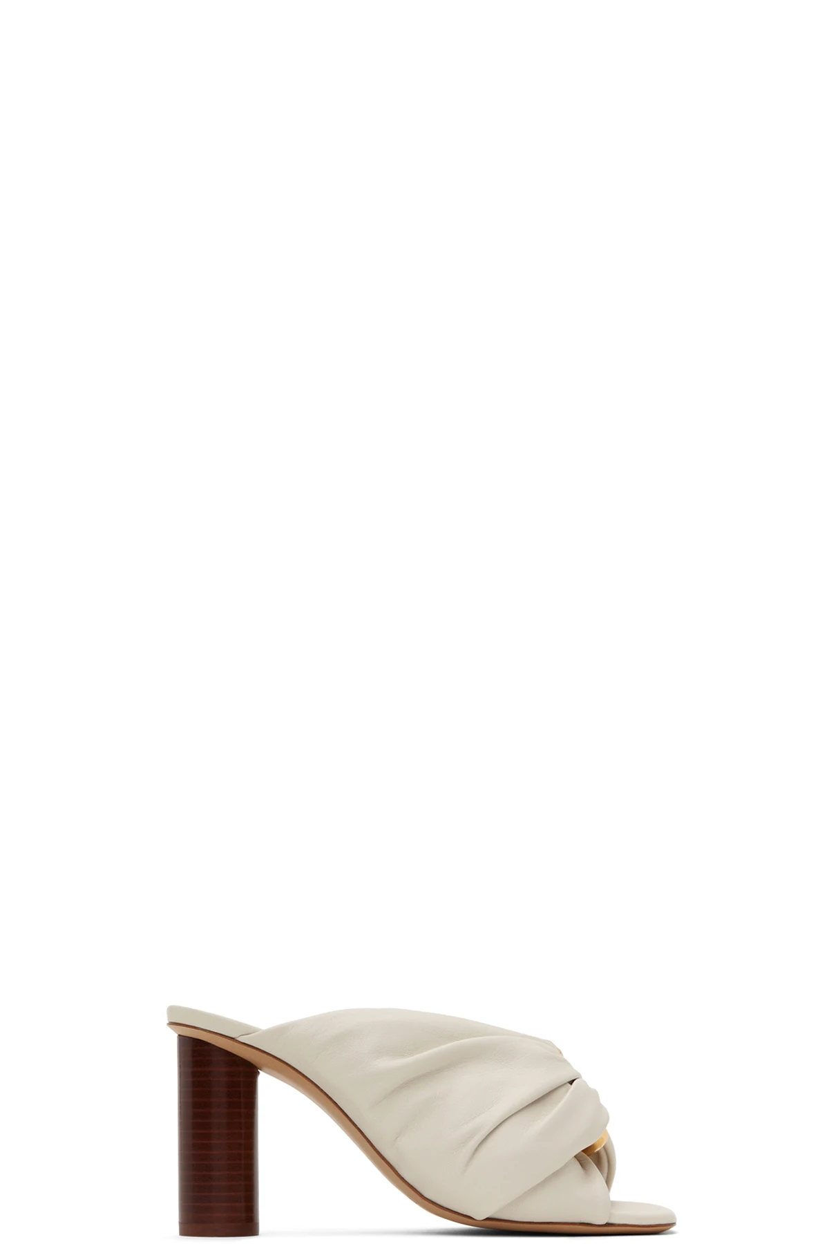 White Corner Leather Heeled Sandals