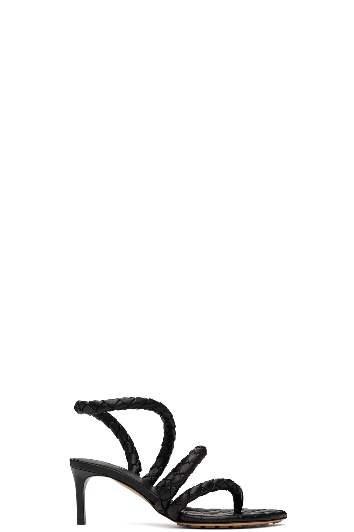 Black Leaf Heeled Sandals
