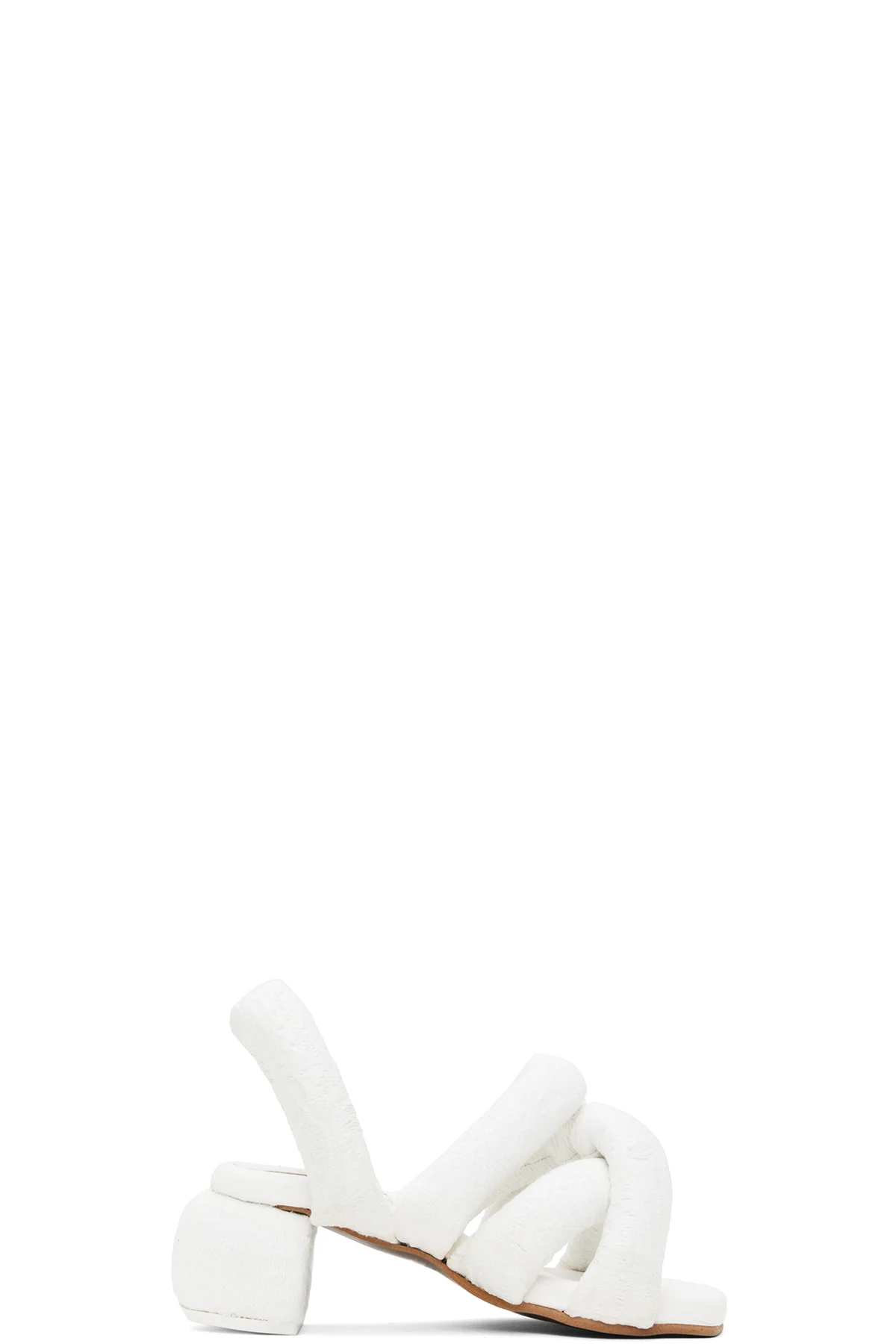 White Sausage Heeled Sandals