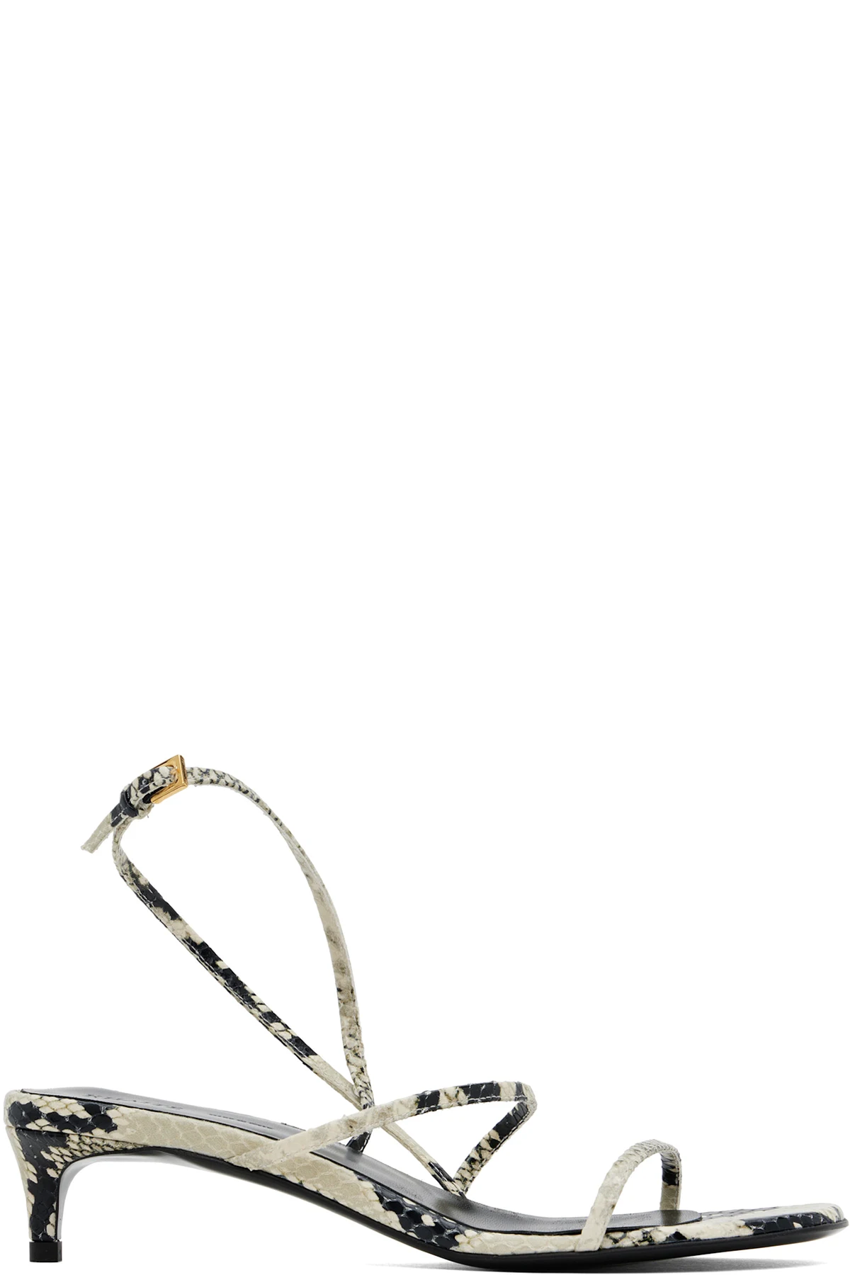 Beige Loop Kitten Heeled Sandals