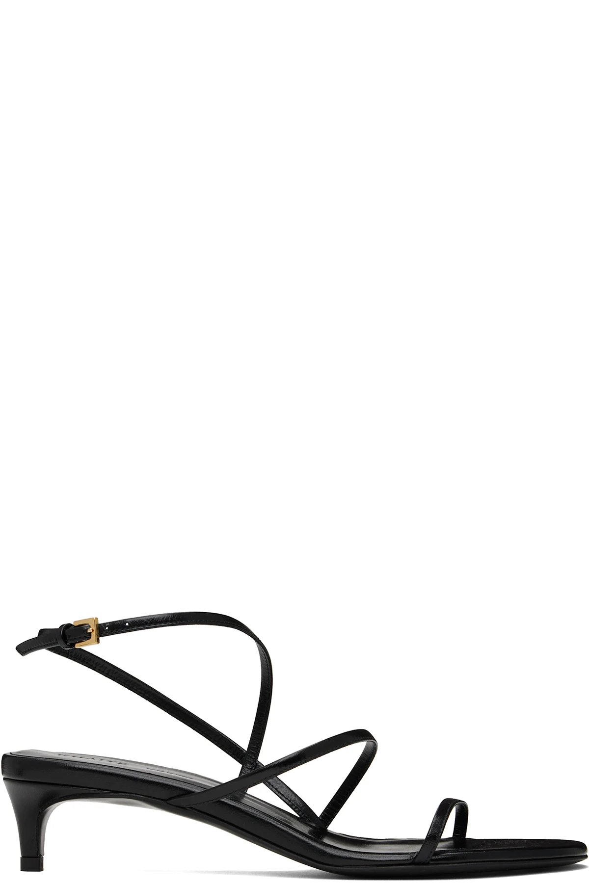 Black Loop Kitten Heel Heeled Sandals