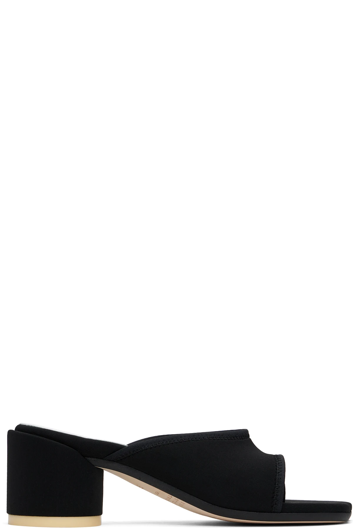 Black Scuba Lyrca Heeled Sandals