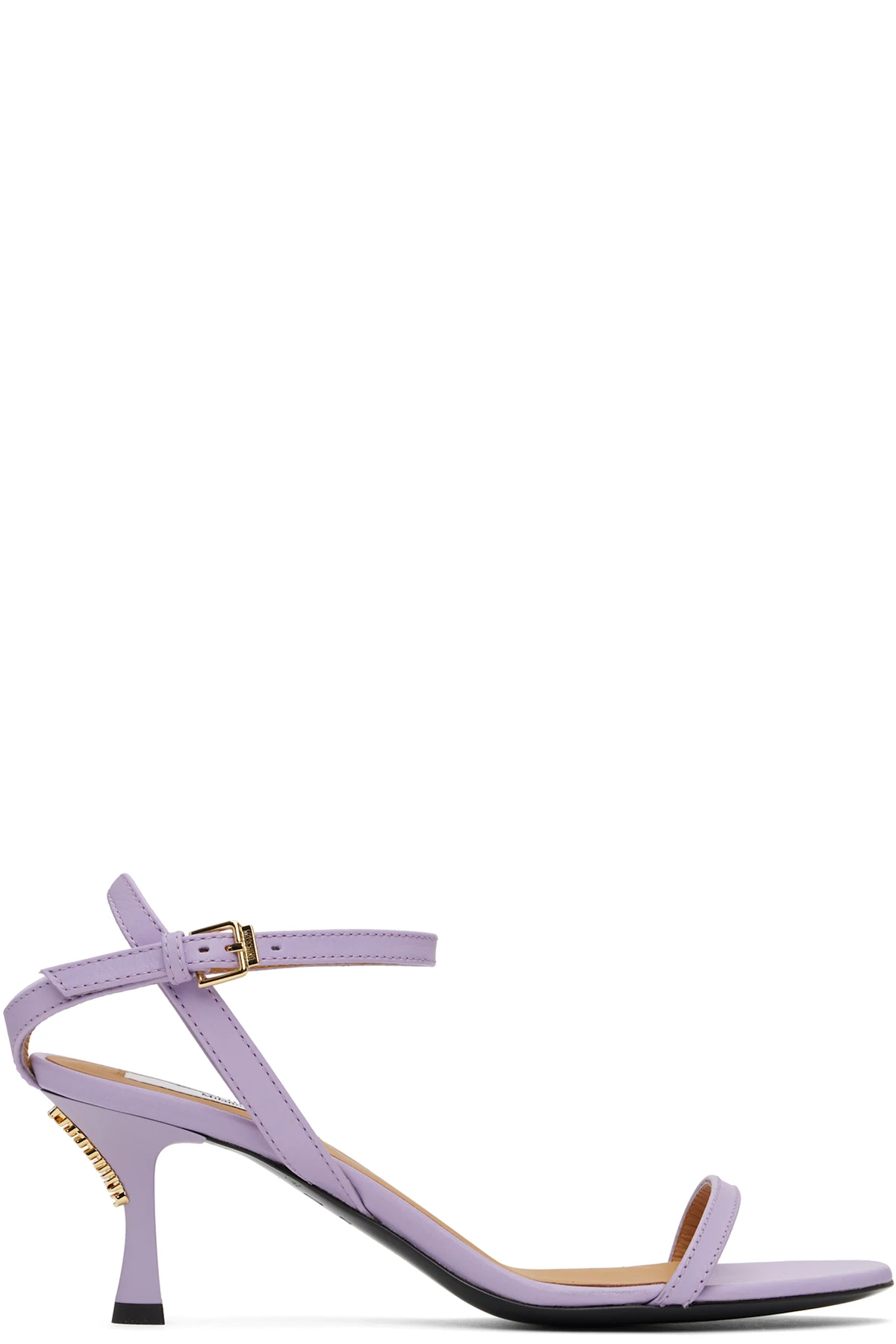Purple Buckled Bow Heeled Sandals