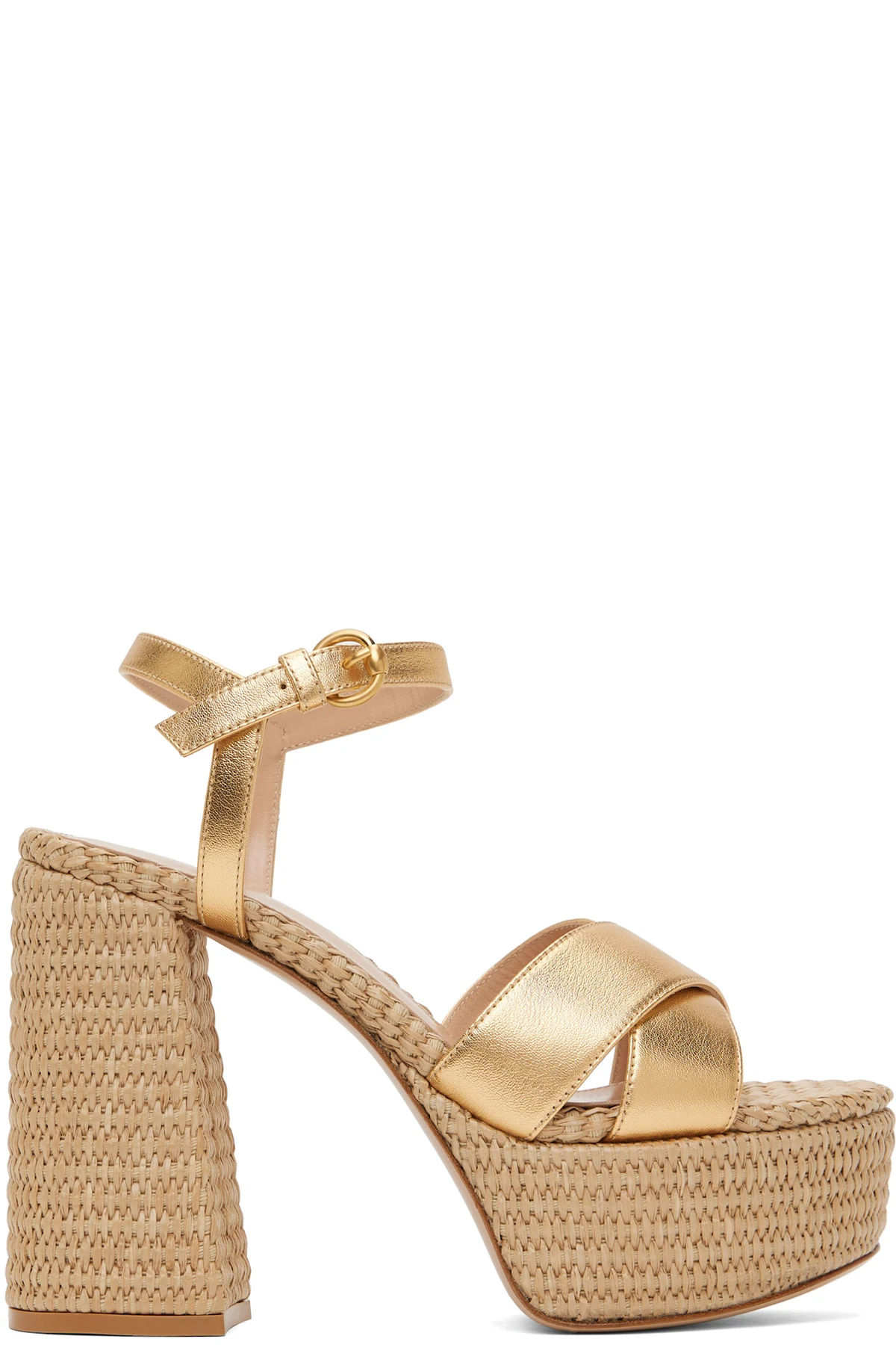 Gold Bebe Heeled Sandals
