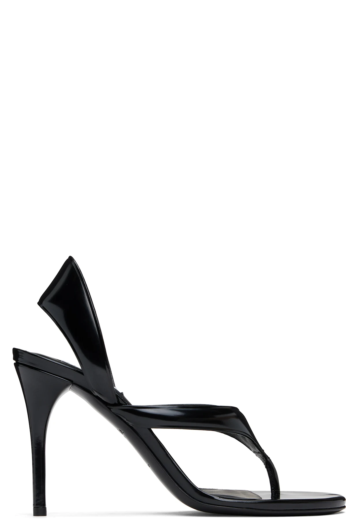 Black Infradito Heeled Sandals