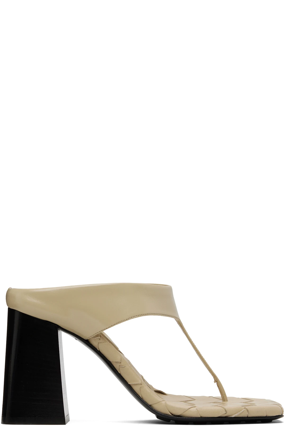 Beige Marella Thong Heeled Sandals