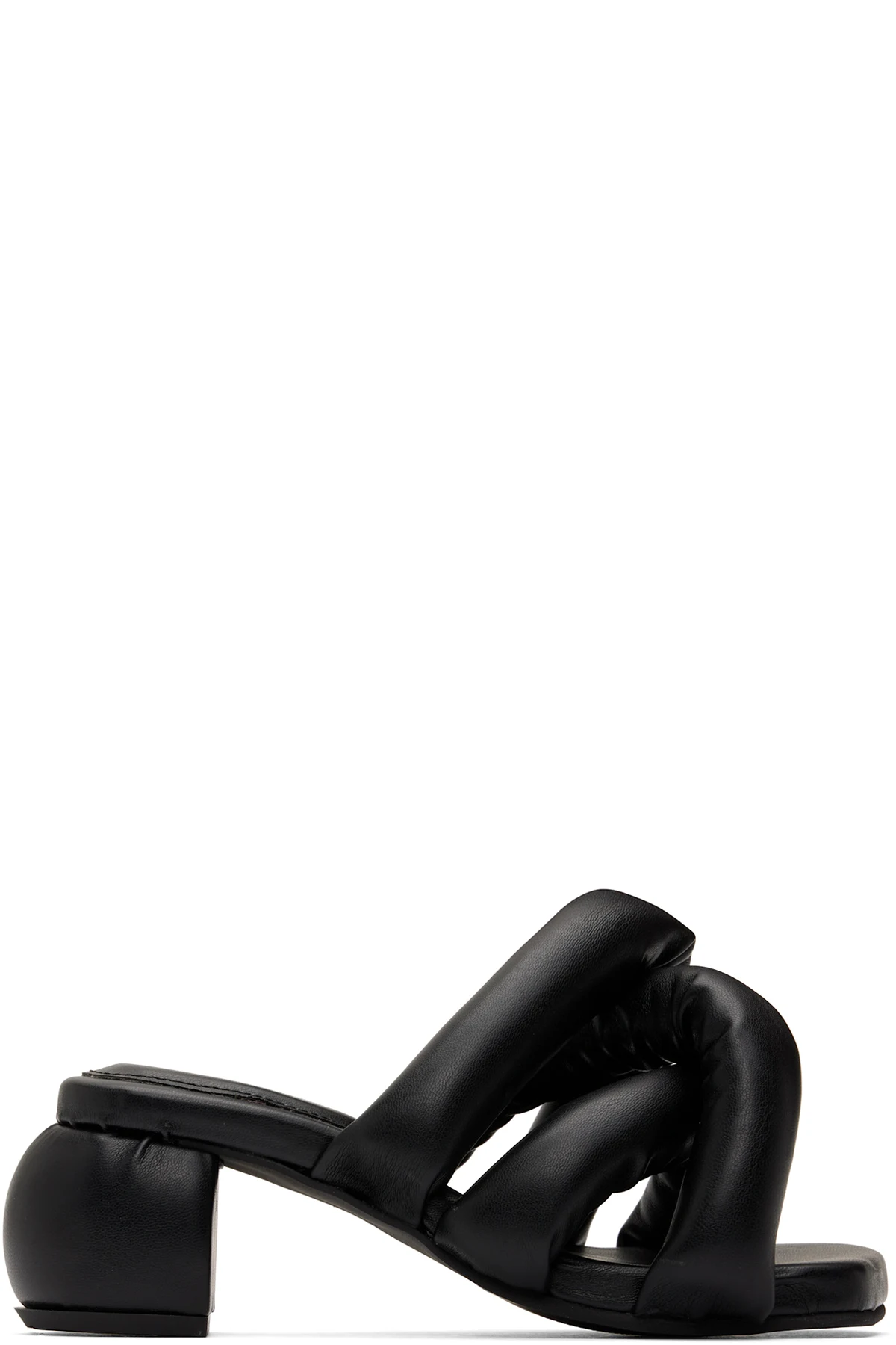 Black Kitten Sausage Heeled Sandals