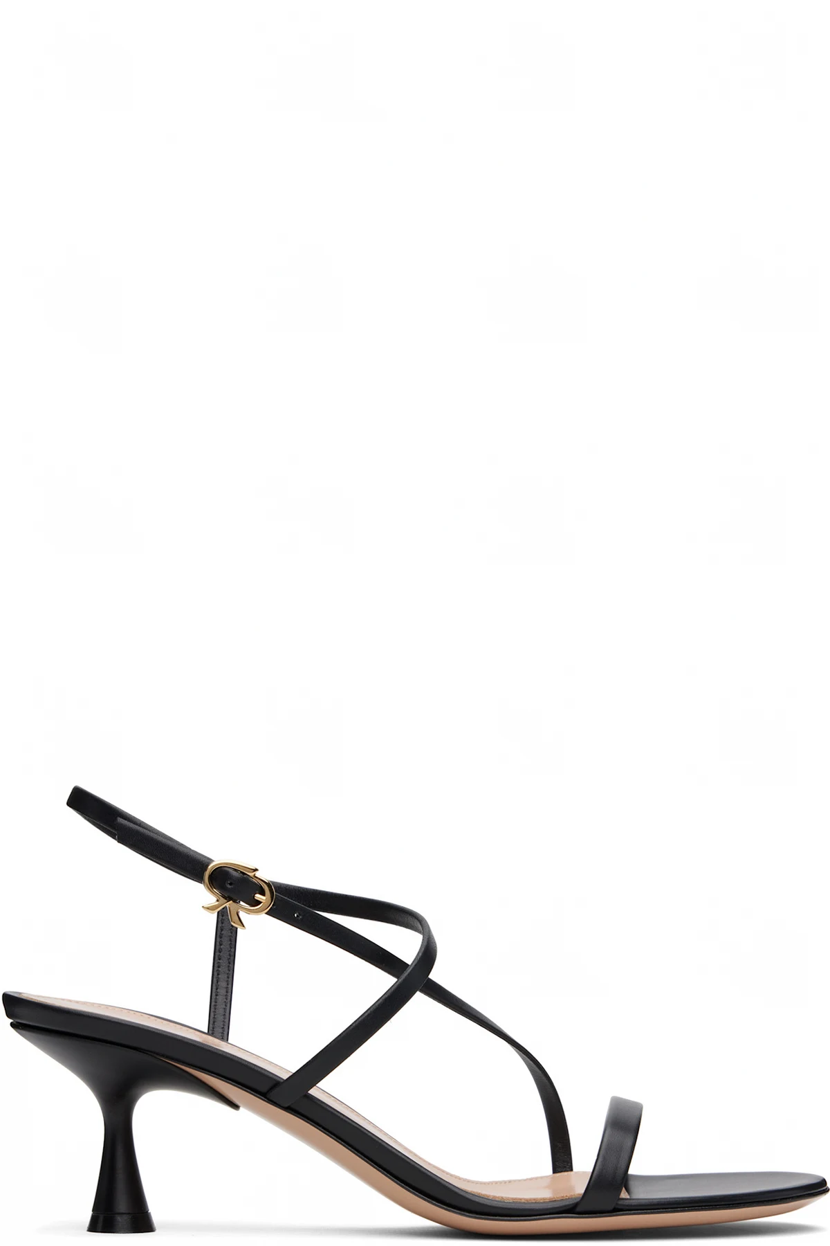 Black Strappy 55 Heeled Sandals