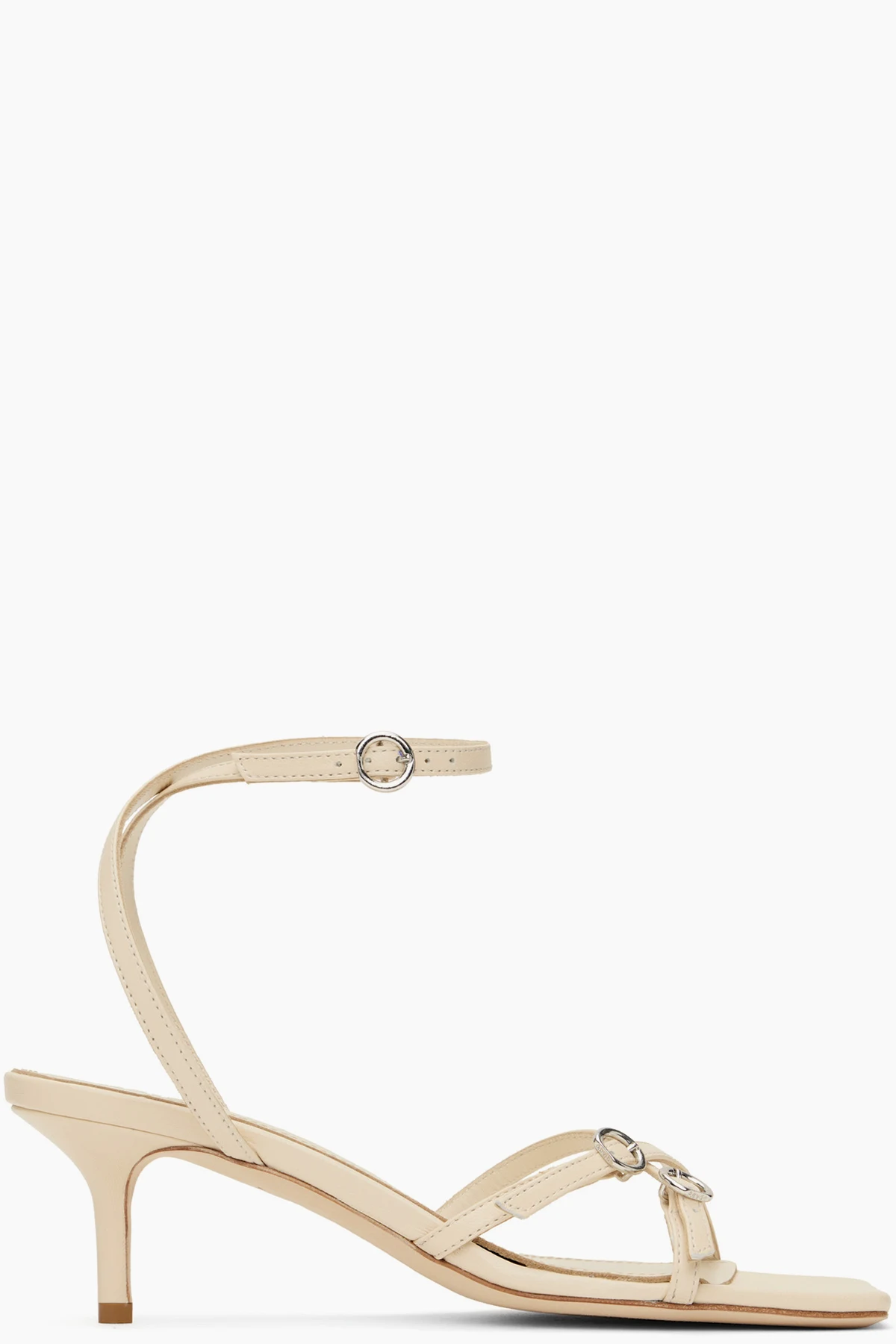 Off-White Libby Leather Kitten Heeled Sandals