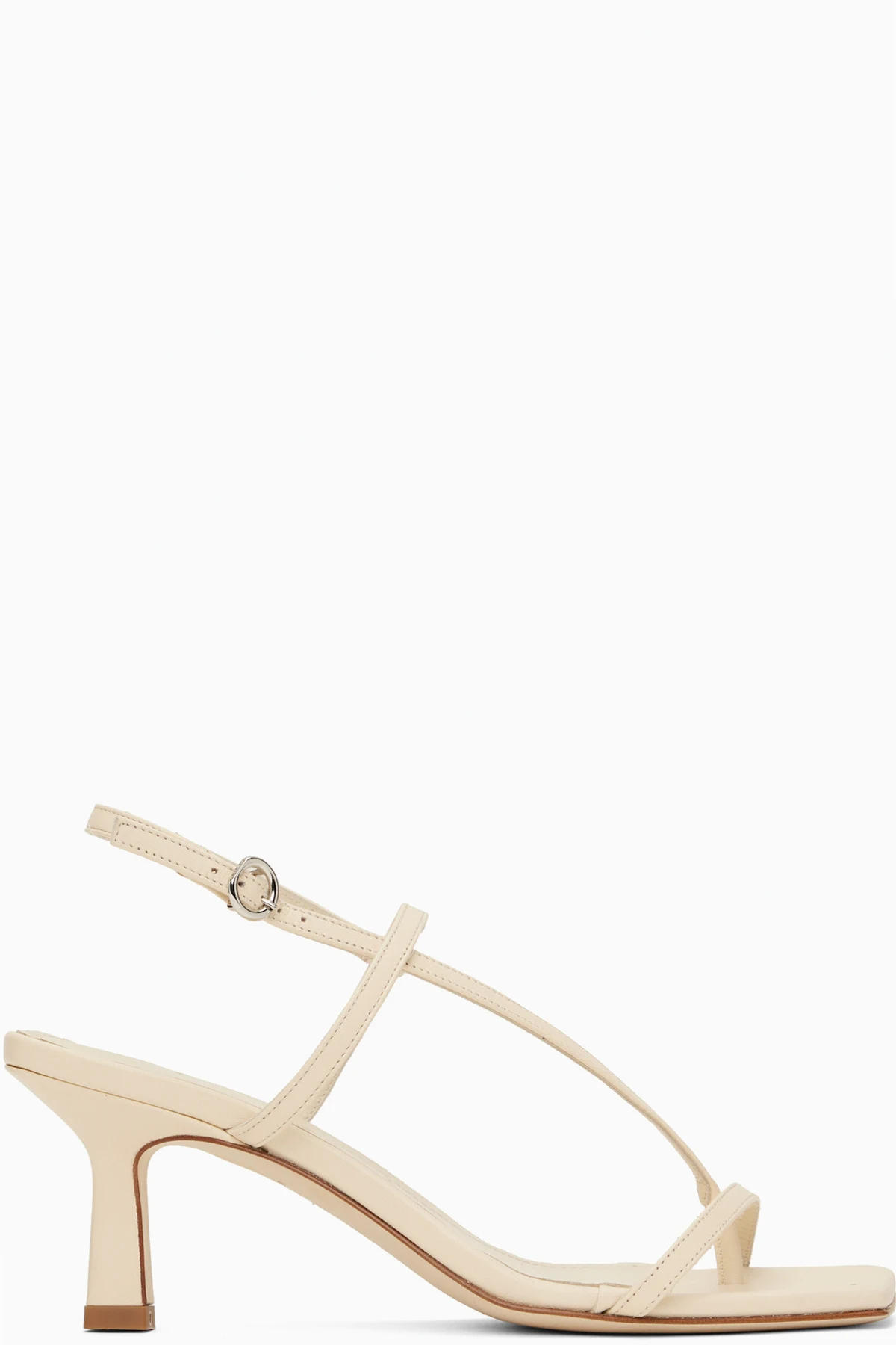 Off-White Elise Leather Toe-Post Heeled Sandals