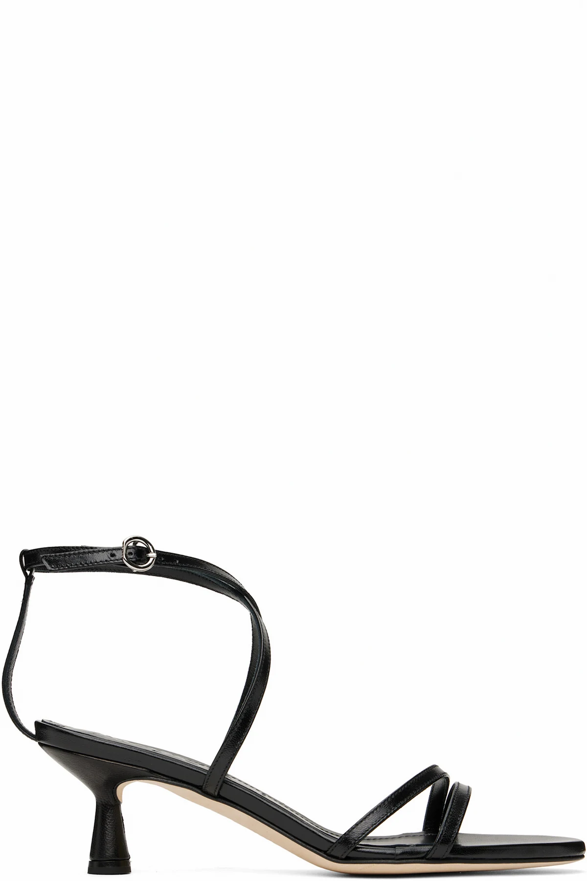 Black Maeve Leather Heeled Sandals