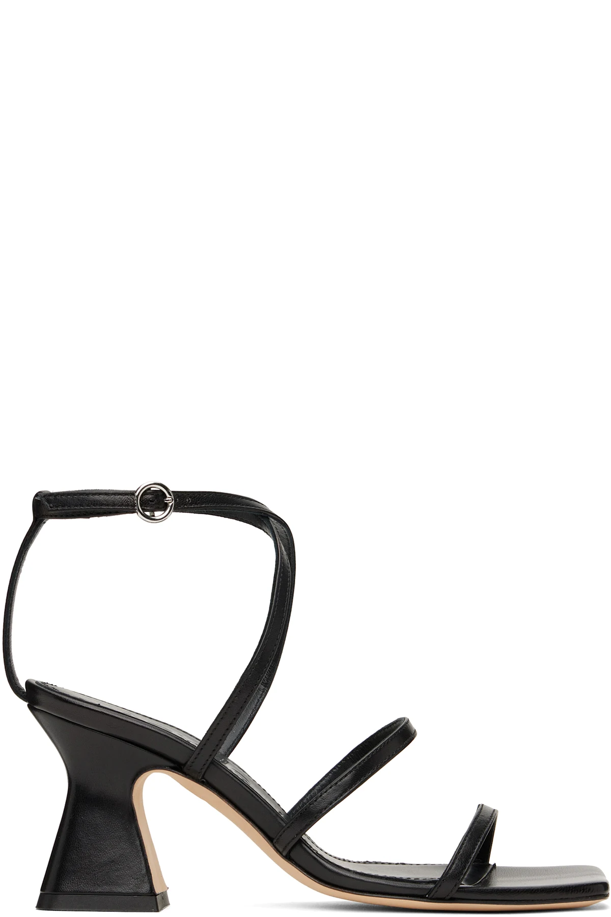 Black Edda Leather Heeled Sandals