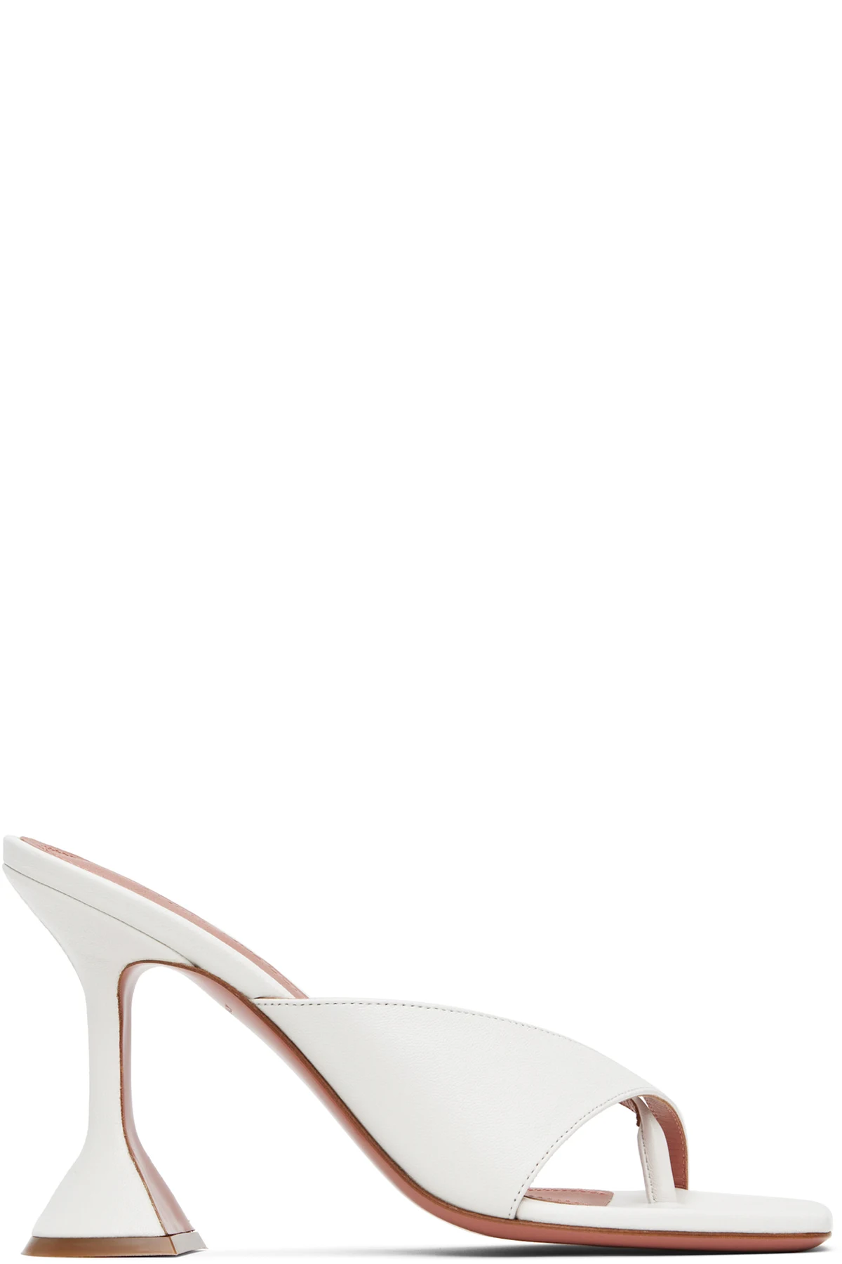 White Shiona Slipper Heeled Sandals