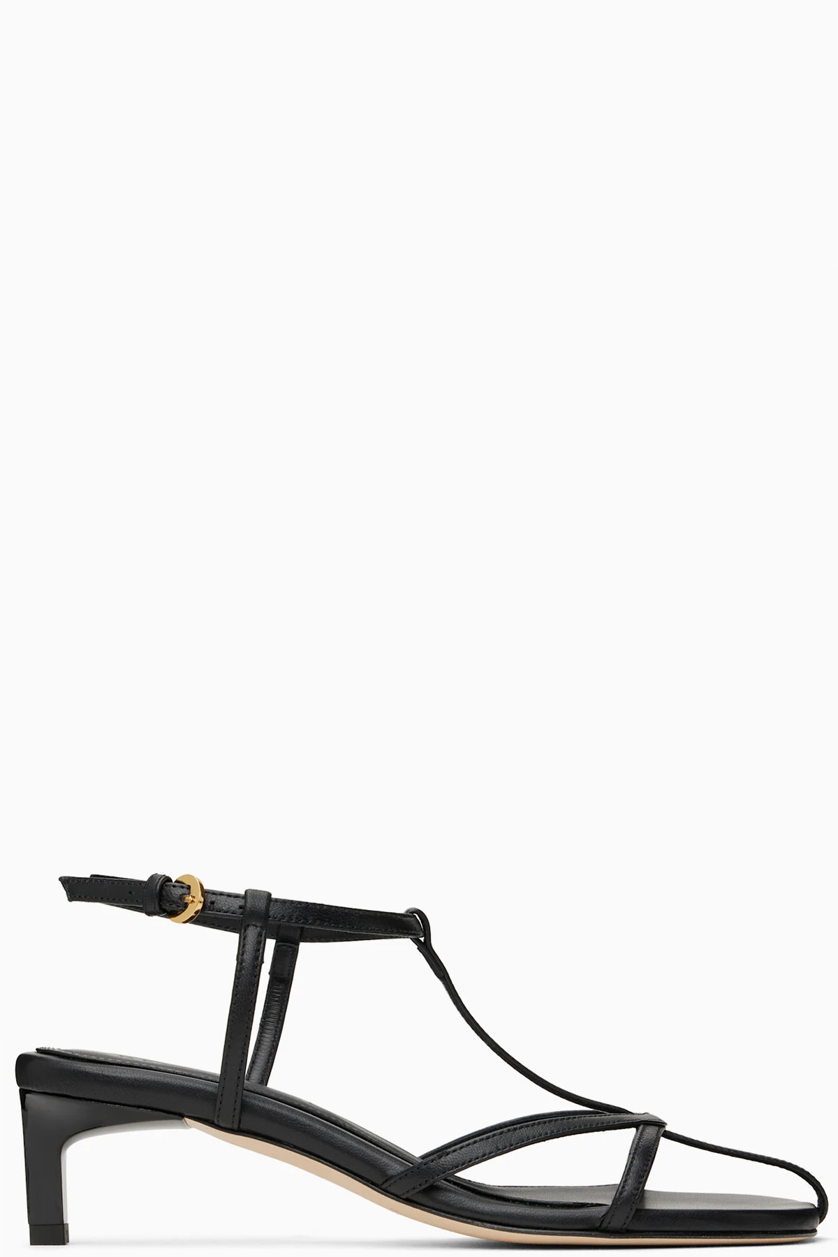 Black Tee Heeled Sandals