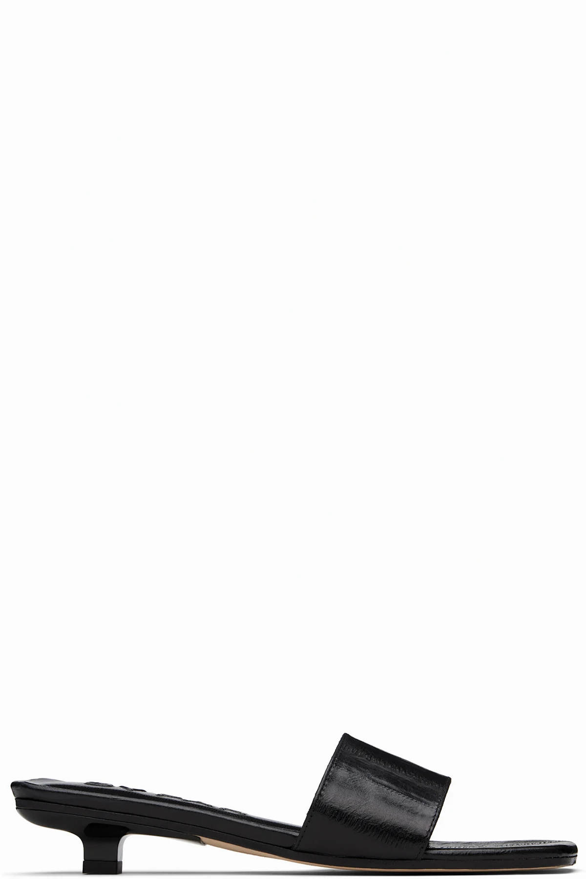 Black Ceni Eel Embossed Leather Heeled Sandals