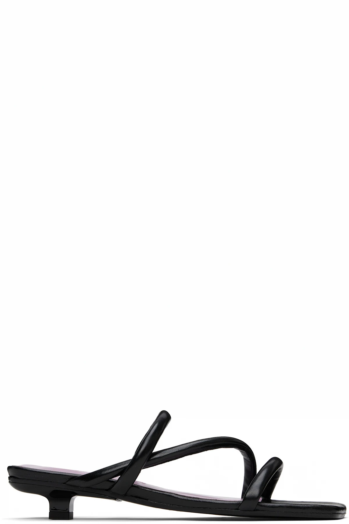 Black Morena Nappa Leather Heeled Sandals