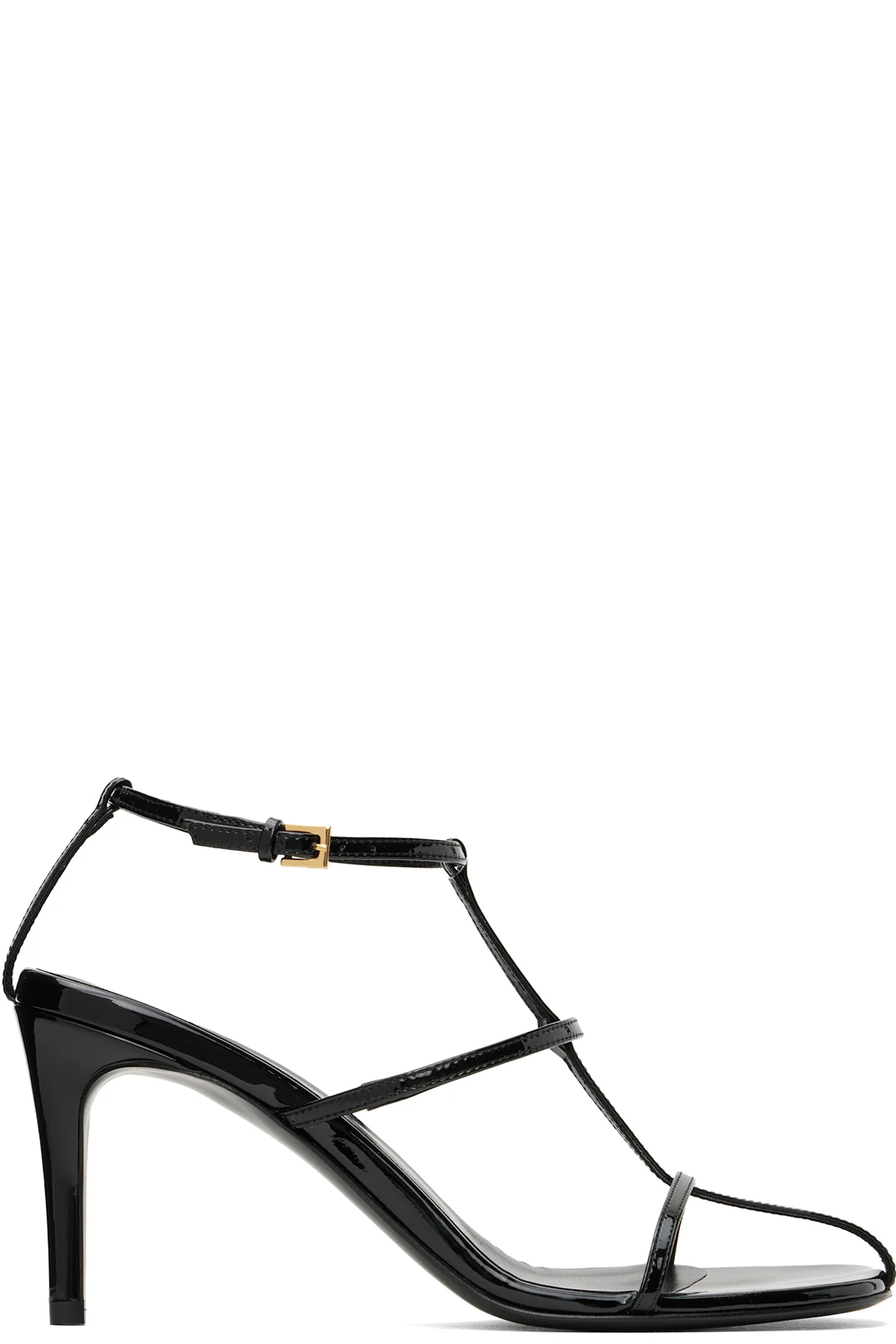 Black Cage Heeled Sandals