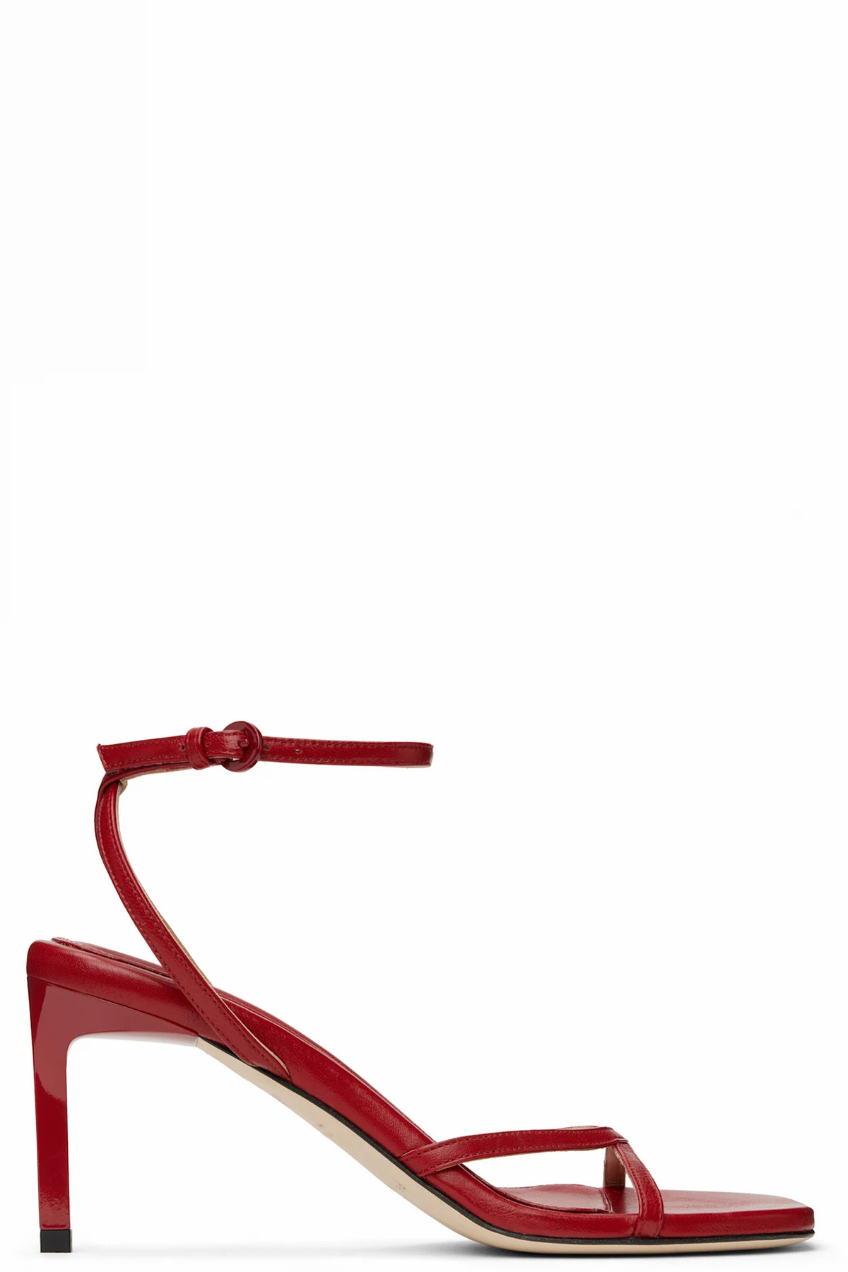 Red Criss Leather Heeled Sandals