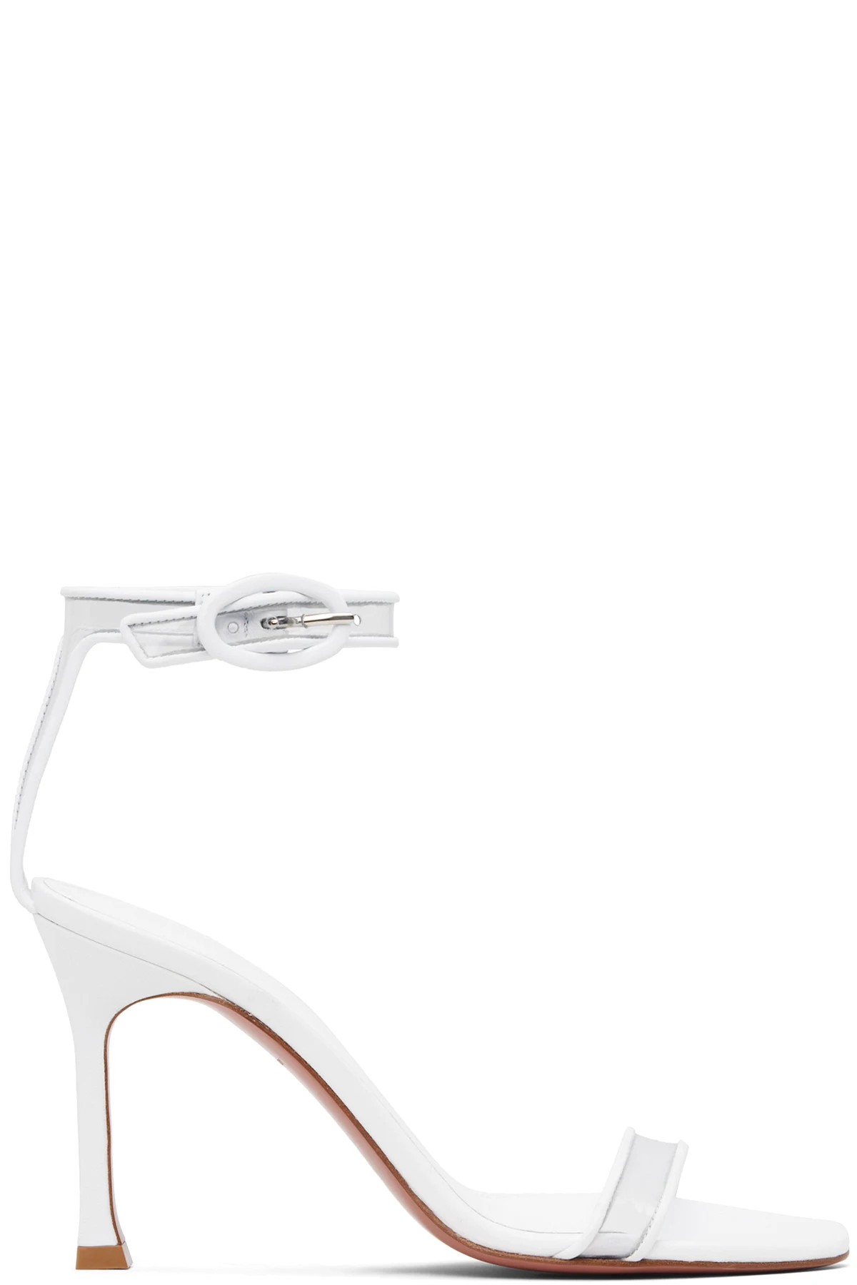 White Kim Glass Heeled Sandals