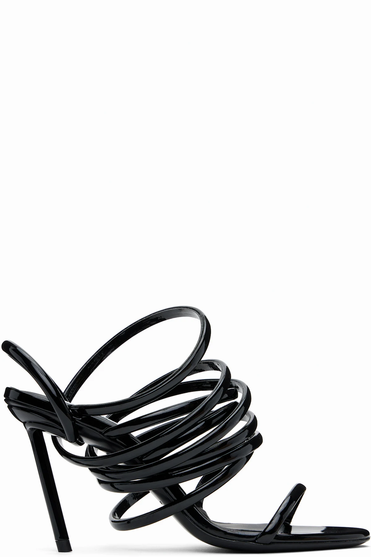 Black Multistrap Heeled Sandals