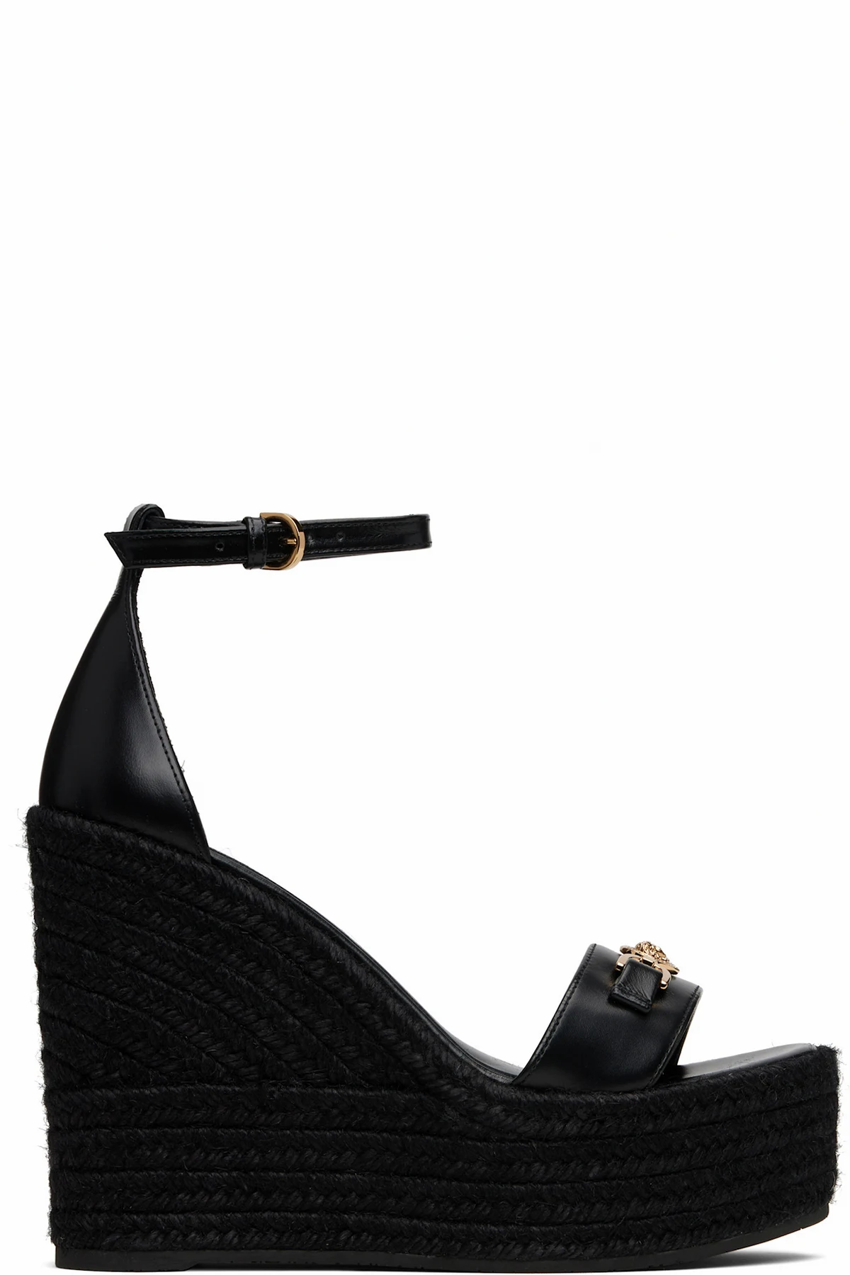 Black Medusa '95 Leather Wedge Sandals