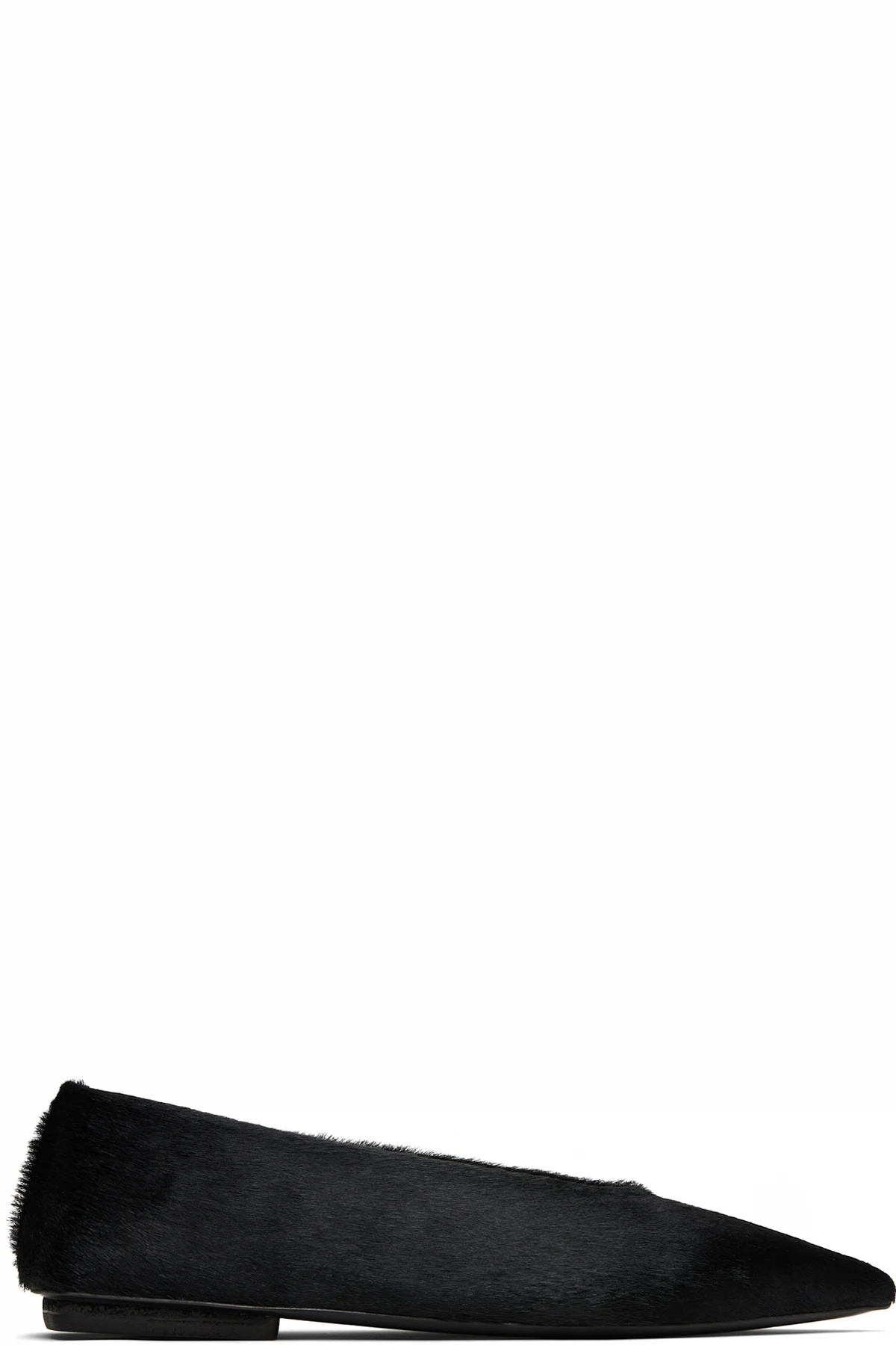 Black Ago Short Hair Ballerina Flats