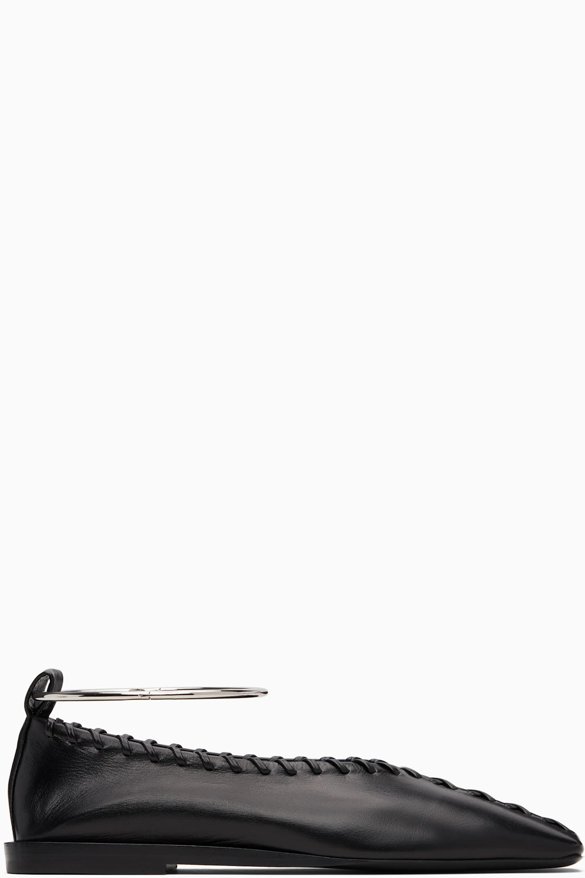 Black Ring Ballerina Flats