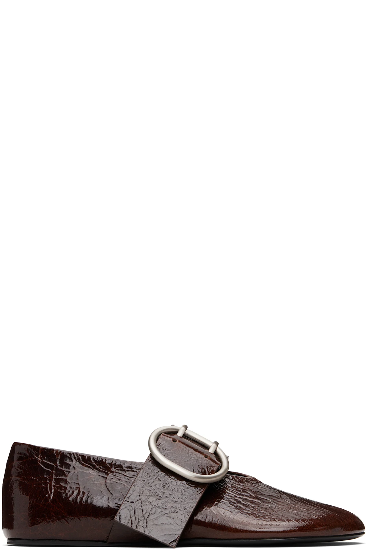 Burgundy Crackled Ballerina Flats