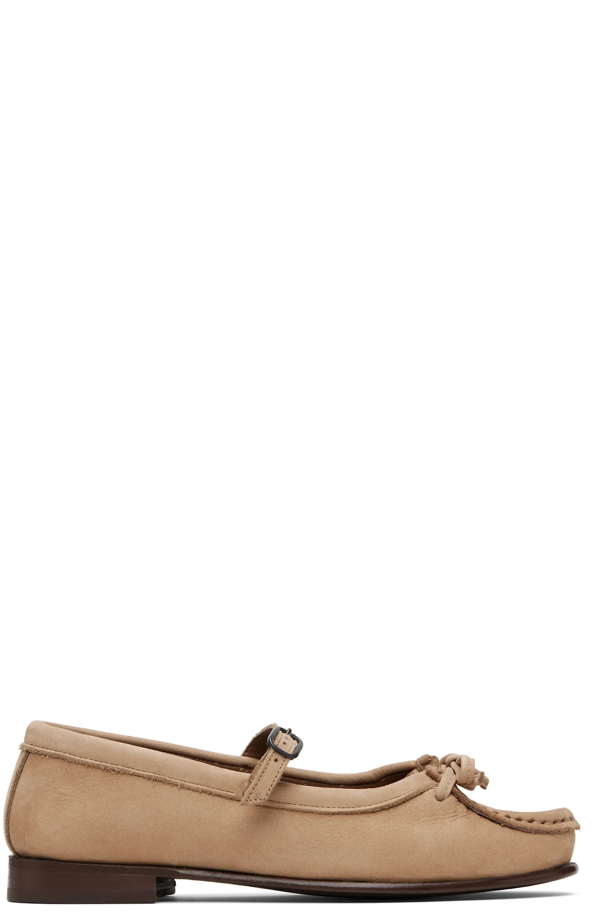 Beige Roses Nubuck Flats