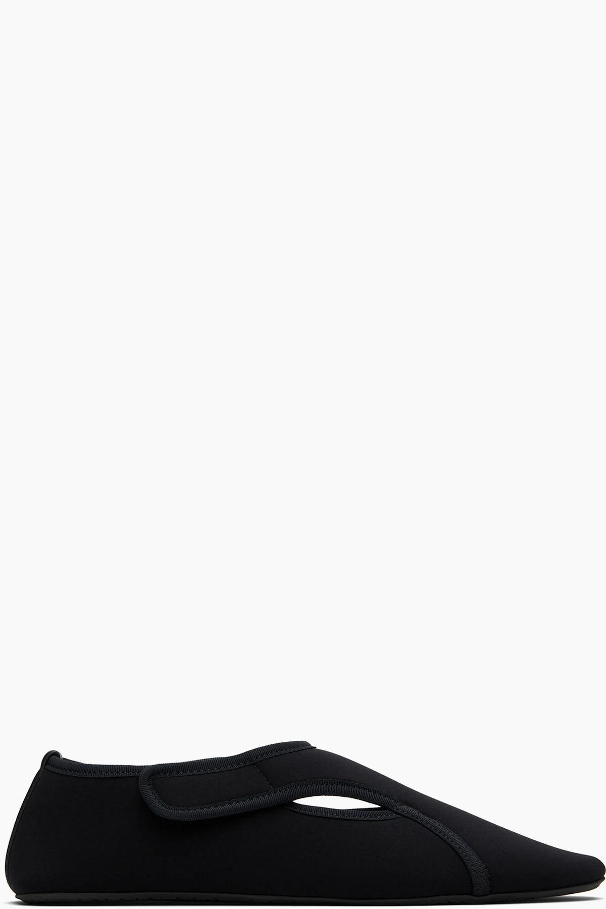 Black Neoprene Ballerina Flats