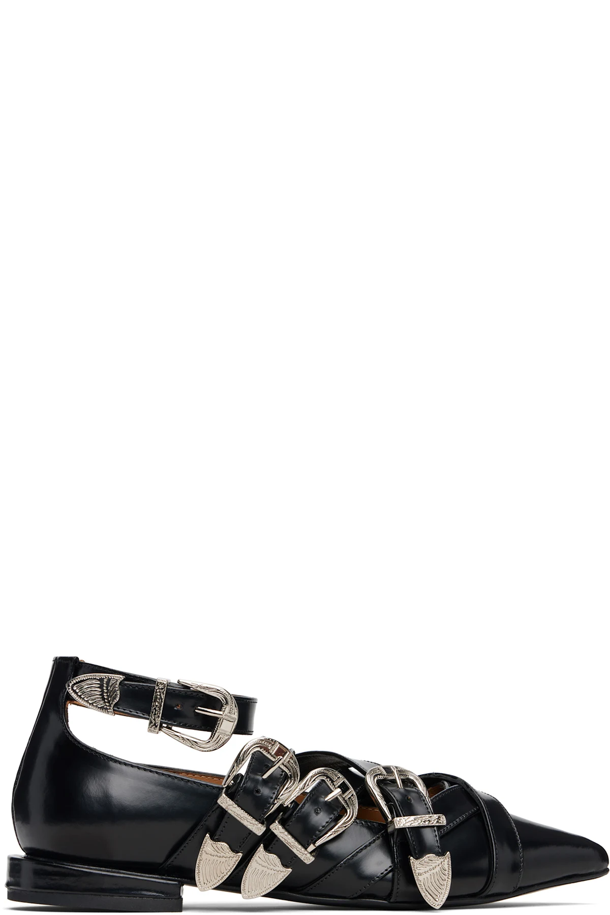 Black Polido Flats