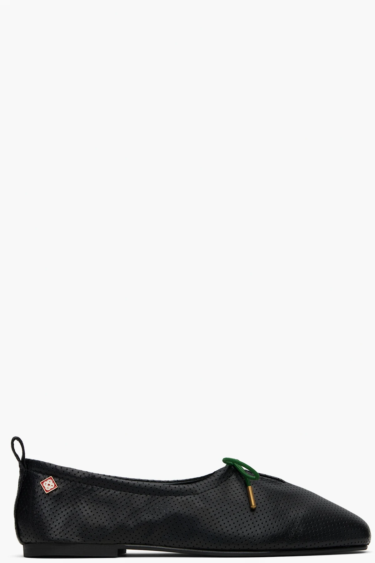 Black Perforated Ballet Flats